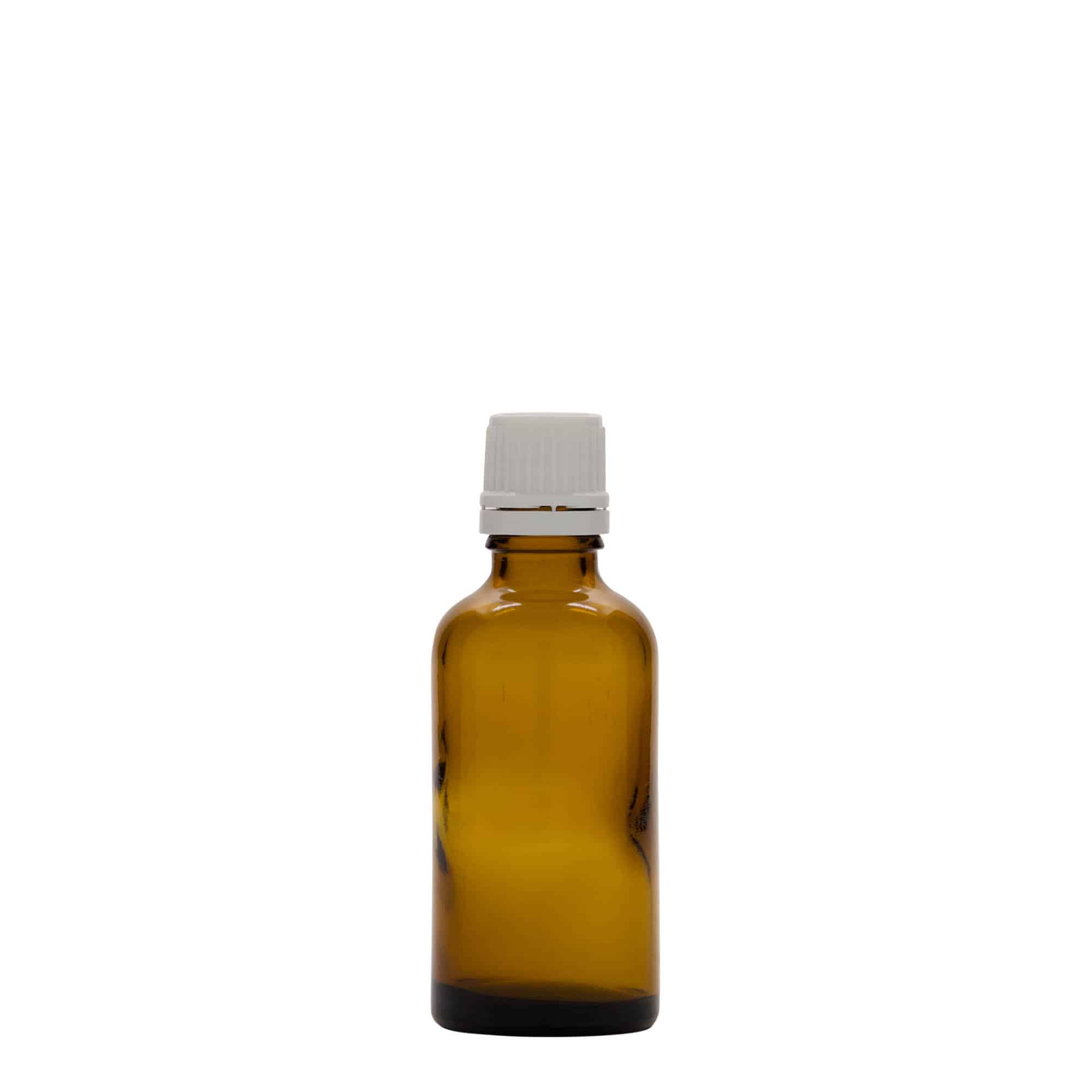 Shishe mjekësore 50 ml, qelq, kafe, hapja: DIN 18
