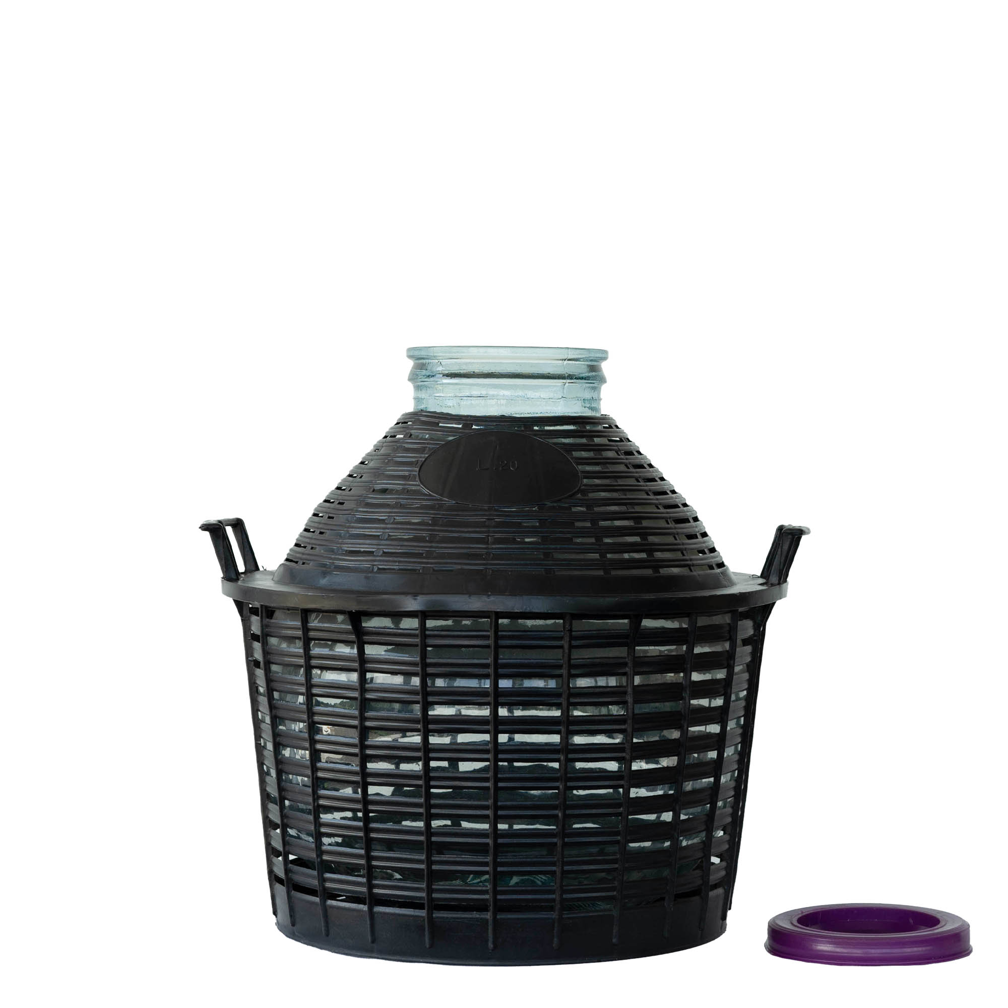 20 l shishe baloni me qafë të gjerë, qelq, hapja: kapak me vidë 20 l shishe baloni me qafë të gjerë, qelq, hapja: kapak me vidë