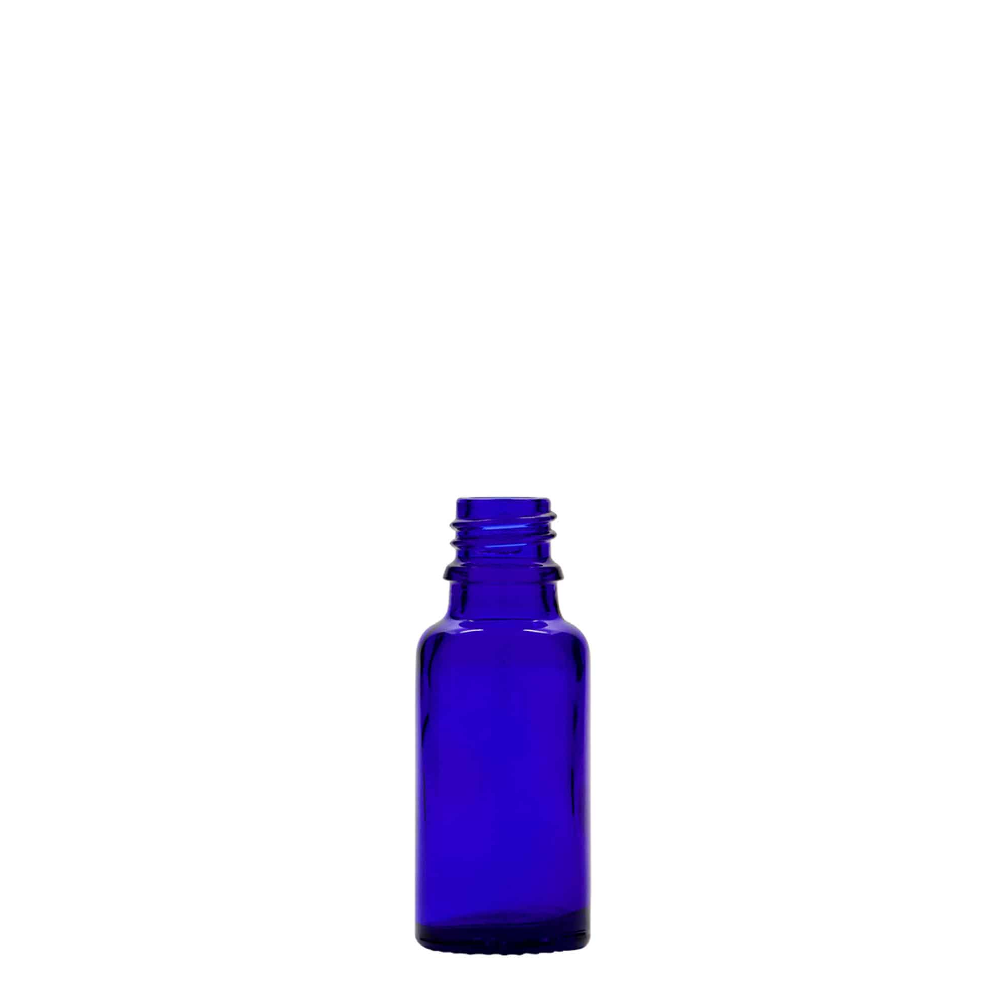 20 ml shishe mjekësore, qelq, blu mbretëror, gojë: DIN 18