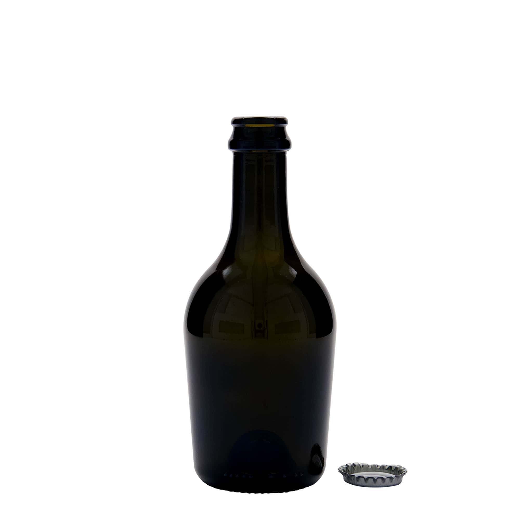 Shishe birre/vere me shkumë 330 ml 'Butterfly', qelq, jeshile antike, gojë: kapak kronkork
