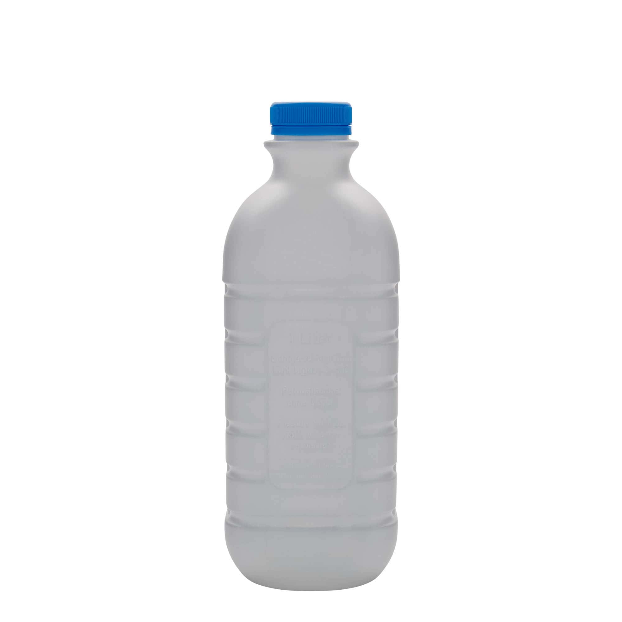 1.000 ml shishe qumështi, drejtkëndëshe, plastikë HDPE, e bardhë, hapja: PEHD40