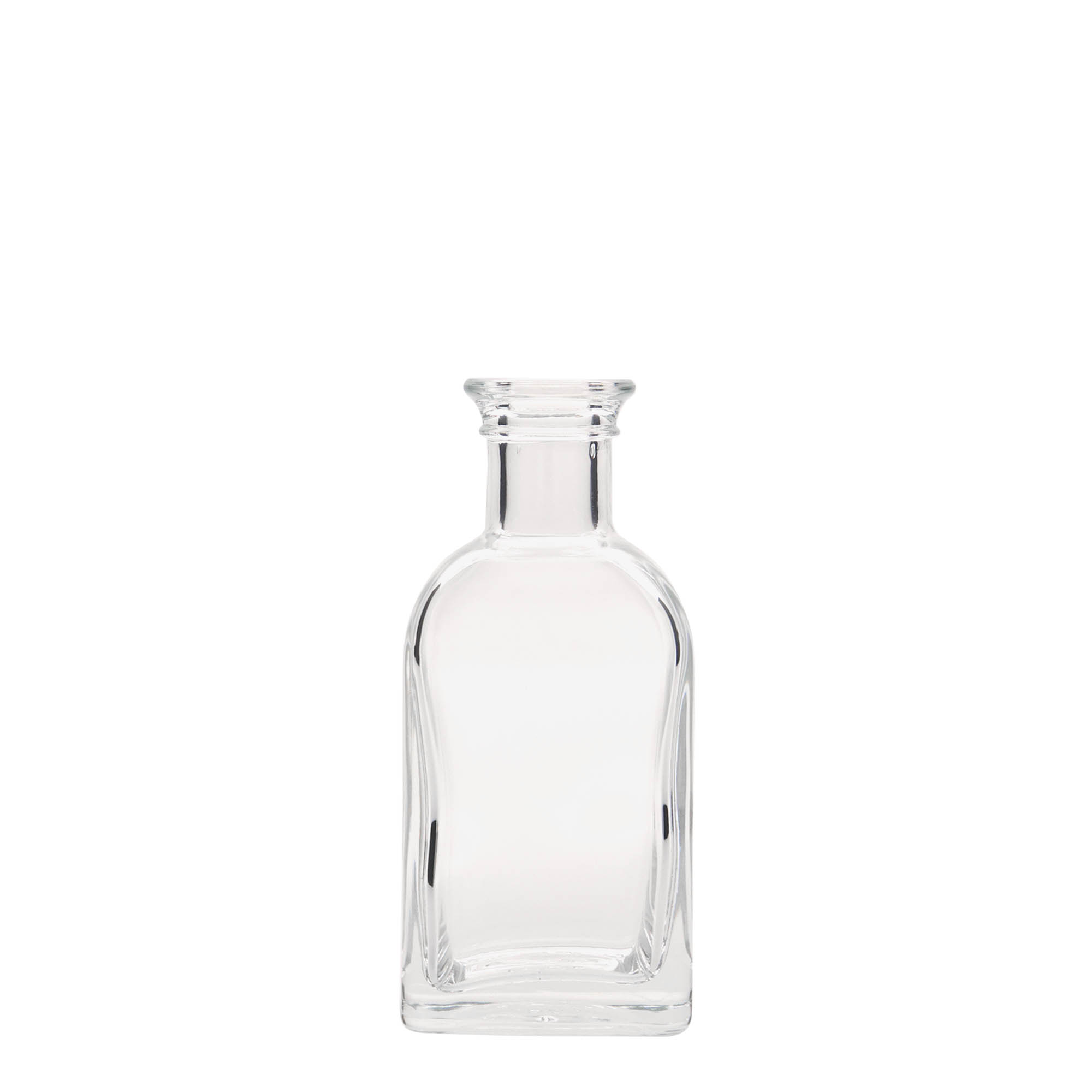 Shishe qelqi 100 ml Apotheker Carré, katrore, gojë: kork Shishe qelqi 100 ml Apotheker Carré, katrore, gojë: kork