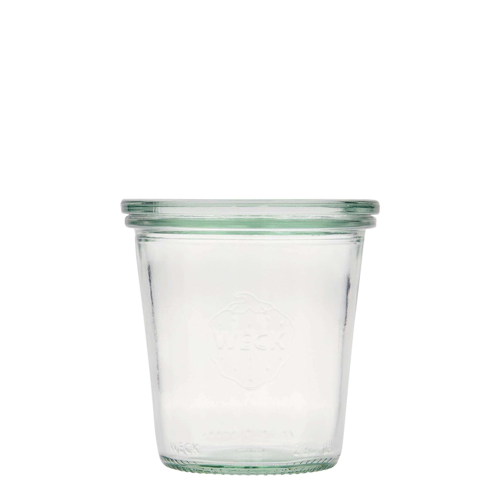 290 ml WECK-vas me kapak të sheshtë, Hapur: Kufiri i rrumbullakët 290 ml WECK-vas me kapak të sheshtë, Hapur: Kufiri i rrumbullakët