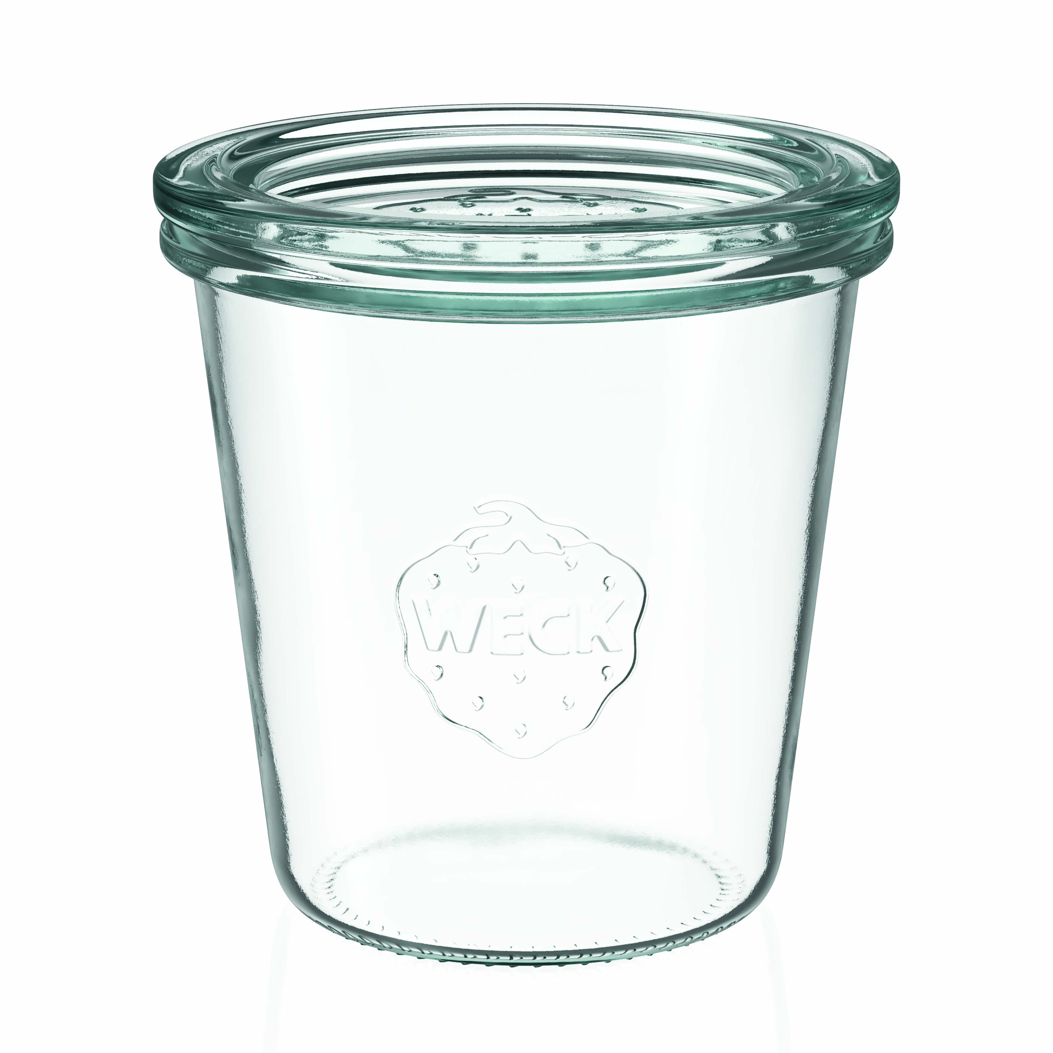 290 ml WECK-vas me kapak të sheshtë, Hapur: Kufiri i rrumbullakët 290 ml WECK-vas me kapak të sheshtë, Hapur: Kufiri i rrumbullakët