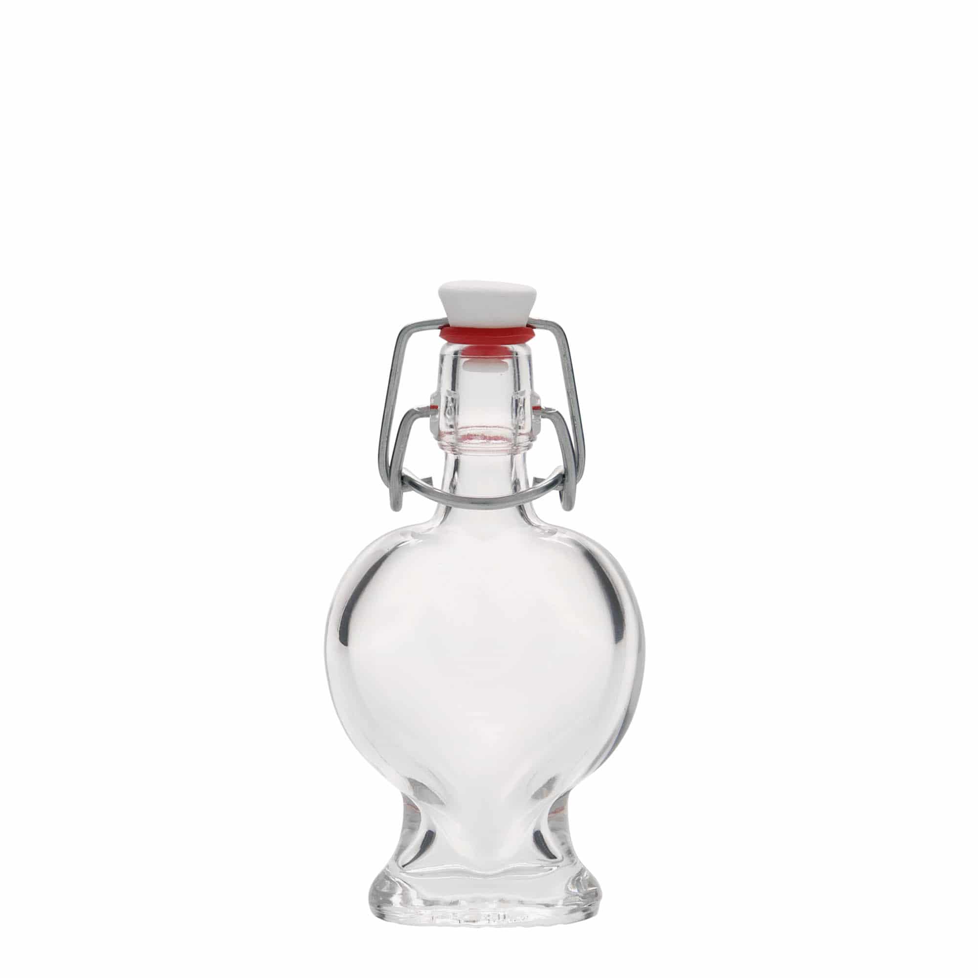 Shishe qelqi 40 ml 'Zemër', Hapur: Mbyllje me kapëse