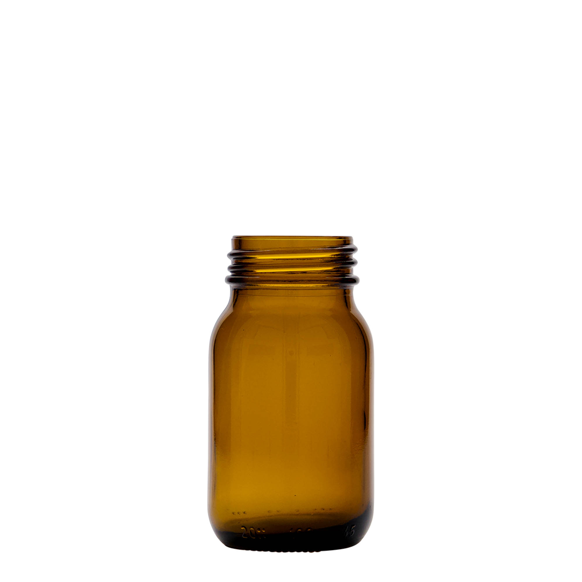 100 ml gotë me qafë të gjerë, kafe, hapja: DIN 40