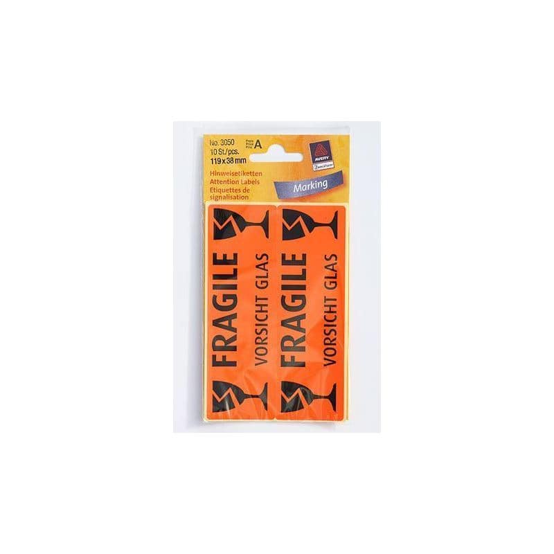 Zweckform Sticker 'Kujdes Qelqi', letër, zi-portokalli