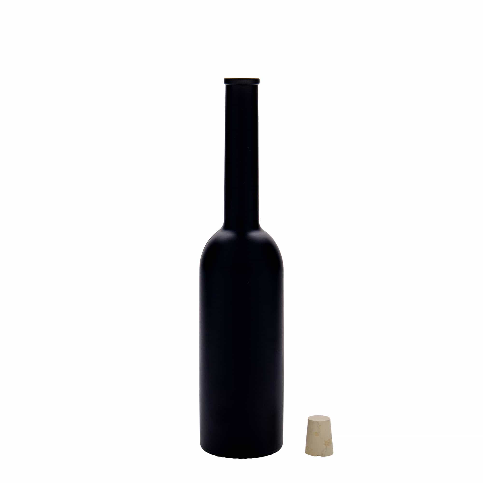200 ml shishe qelqi 'Opera', e zezë, gojë: kork