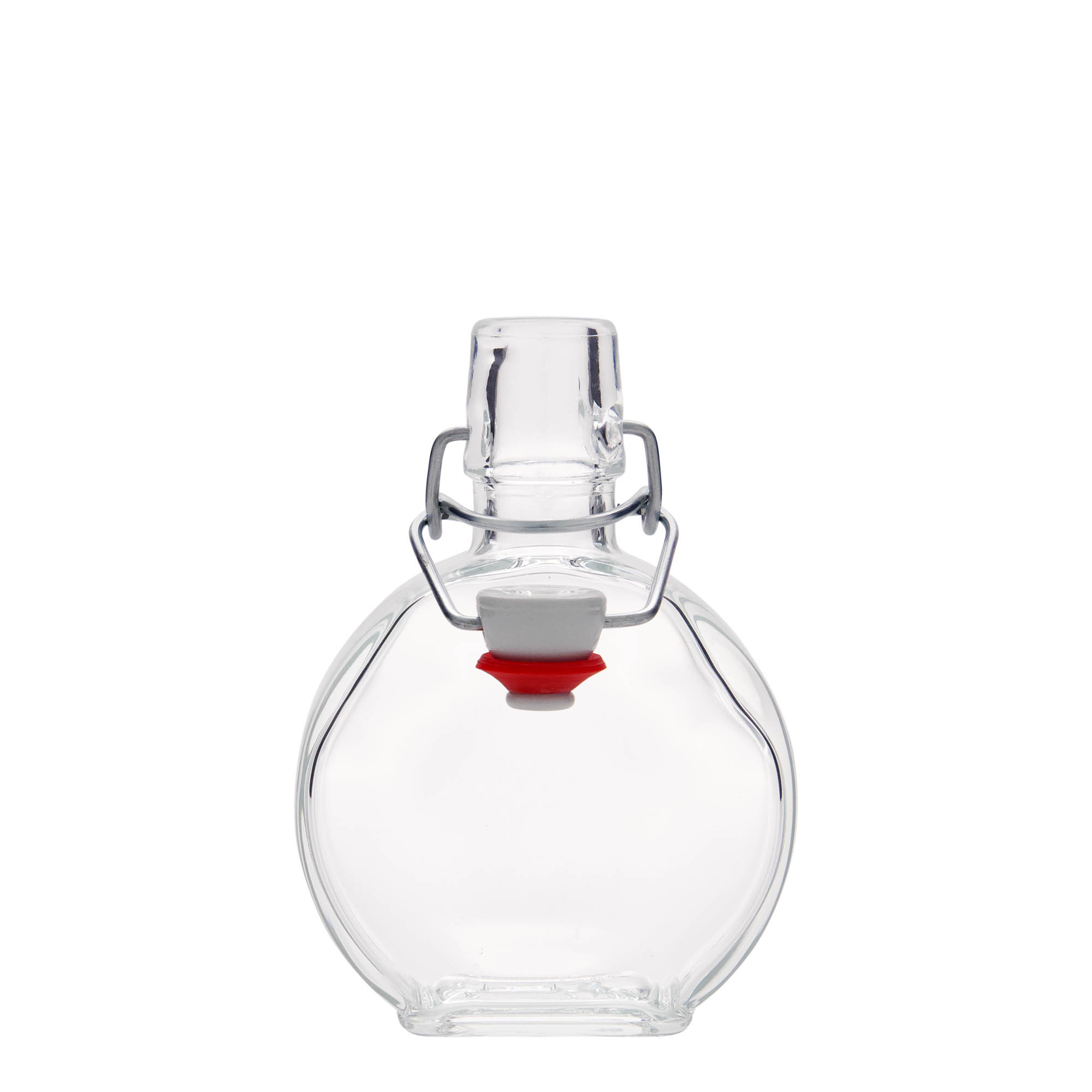 Shishe qelqi 200 ml 'Sensatione', drejtkëndëshe, hapja: mbyllje me kapëse hekurudhe