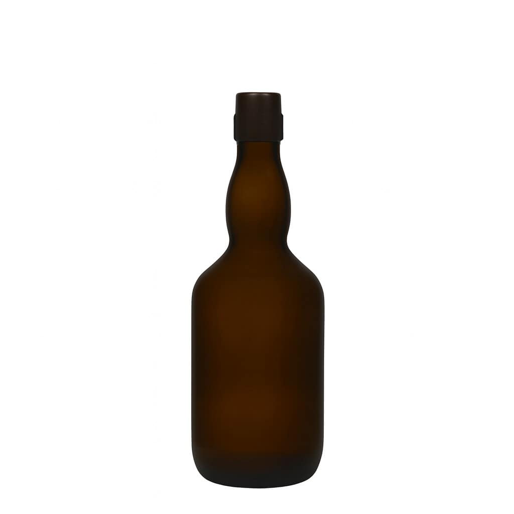 Shishe birre 500 ml me qafë të ngushtë, qelq, jeshile antike, gojë: mbyllje me kapëse.