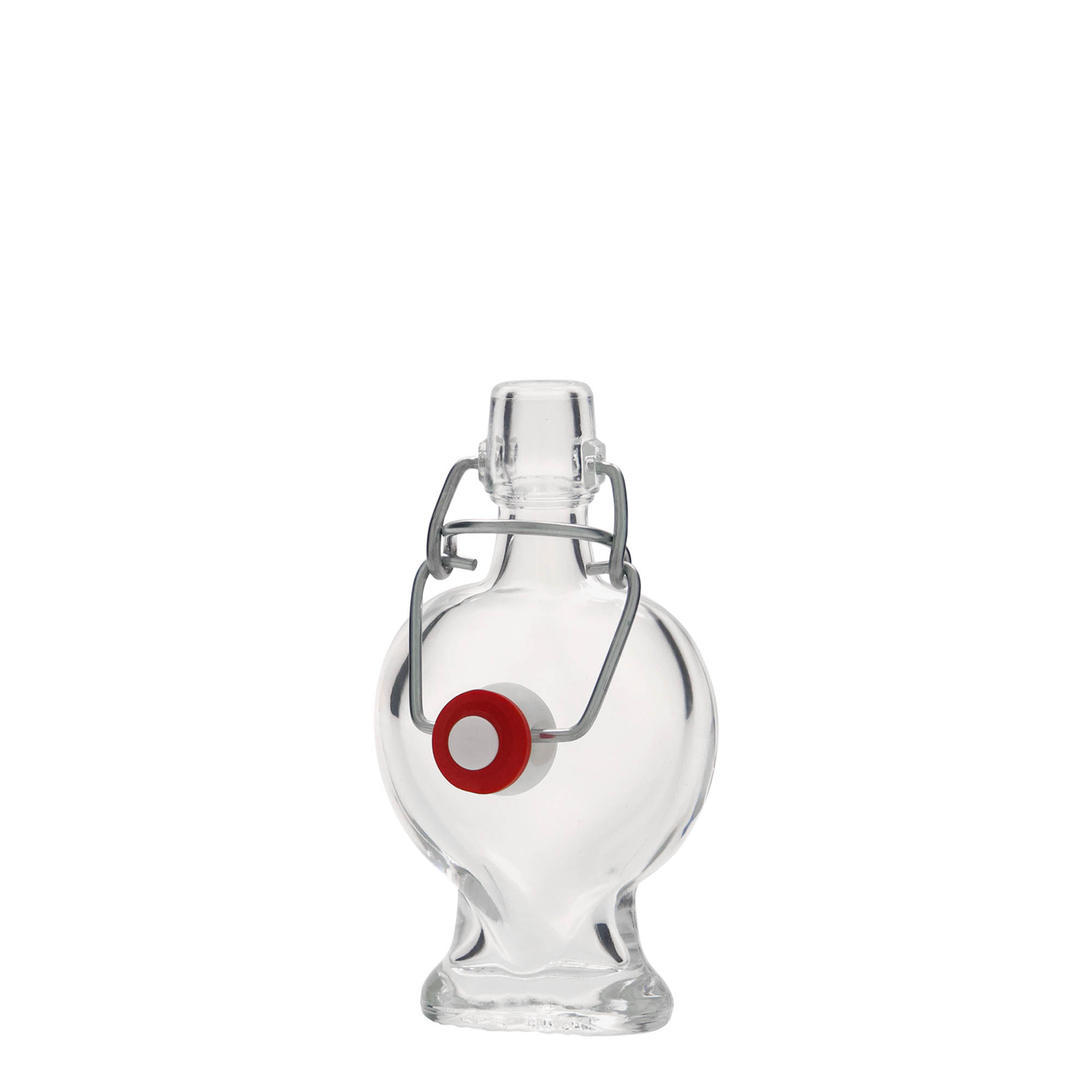 Shishe qelqi 40 ml 'Zemër', Hapur: Mbyllje me kapëse