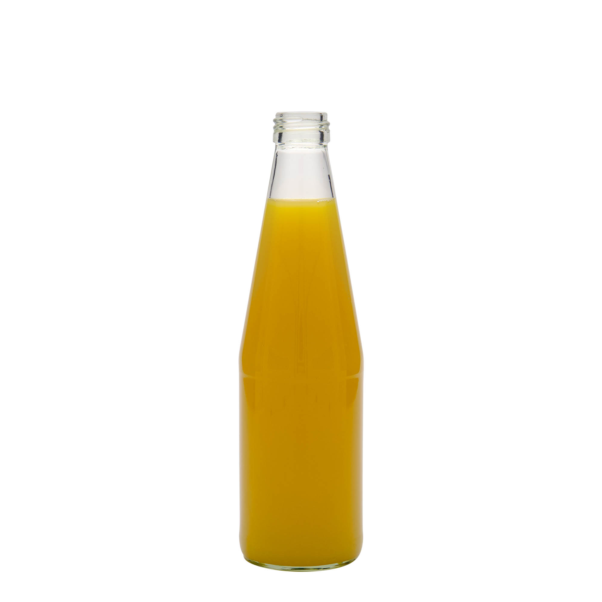 330 ml shishe universale me formë karrote, xham, gojë: PP 28