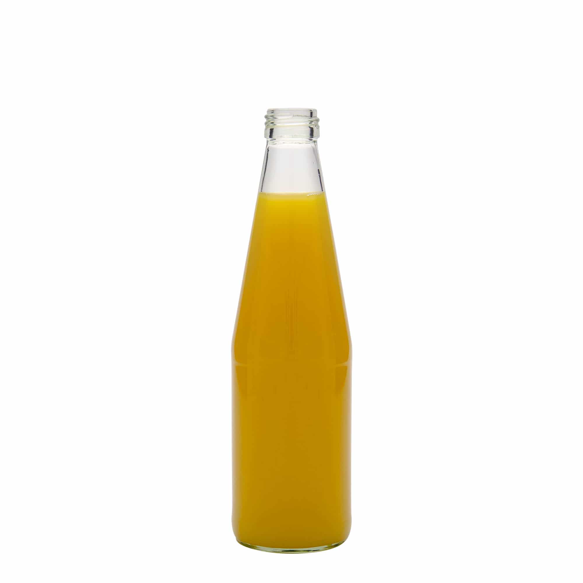330 ml shishe universale me formë karrote, xham, gojë: PP 28