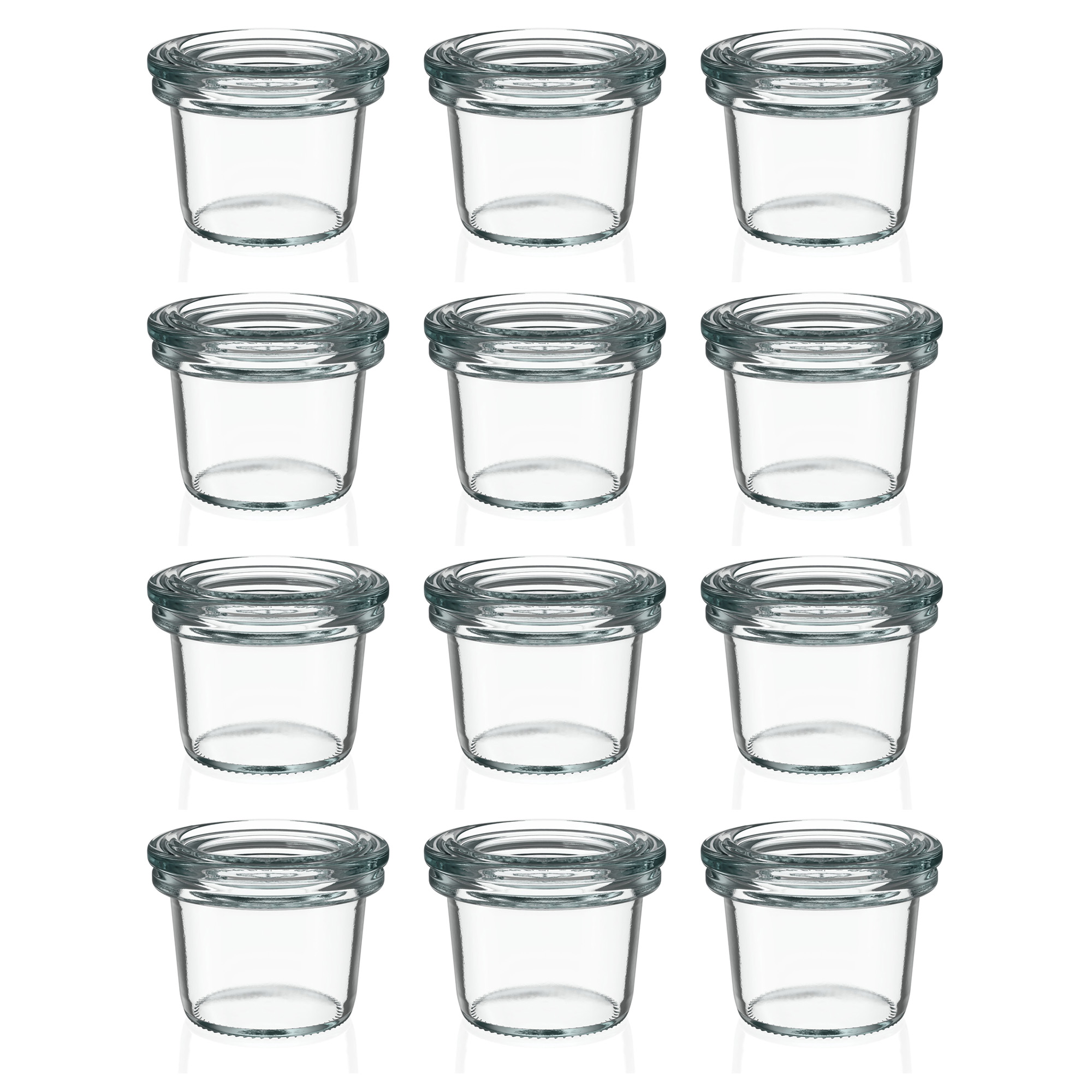 12x 35 ml gjypa WECK me hapje të gjerë me kapak qelqi RR 40