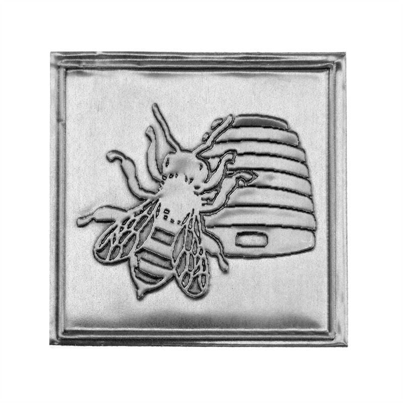 Etiketë prej zinku 'Mjaltë', katrore, metal, argjend