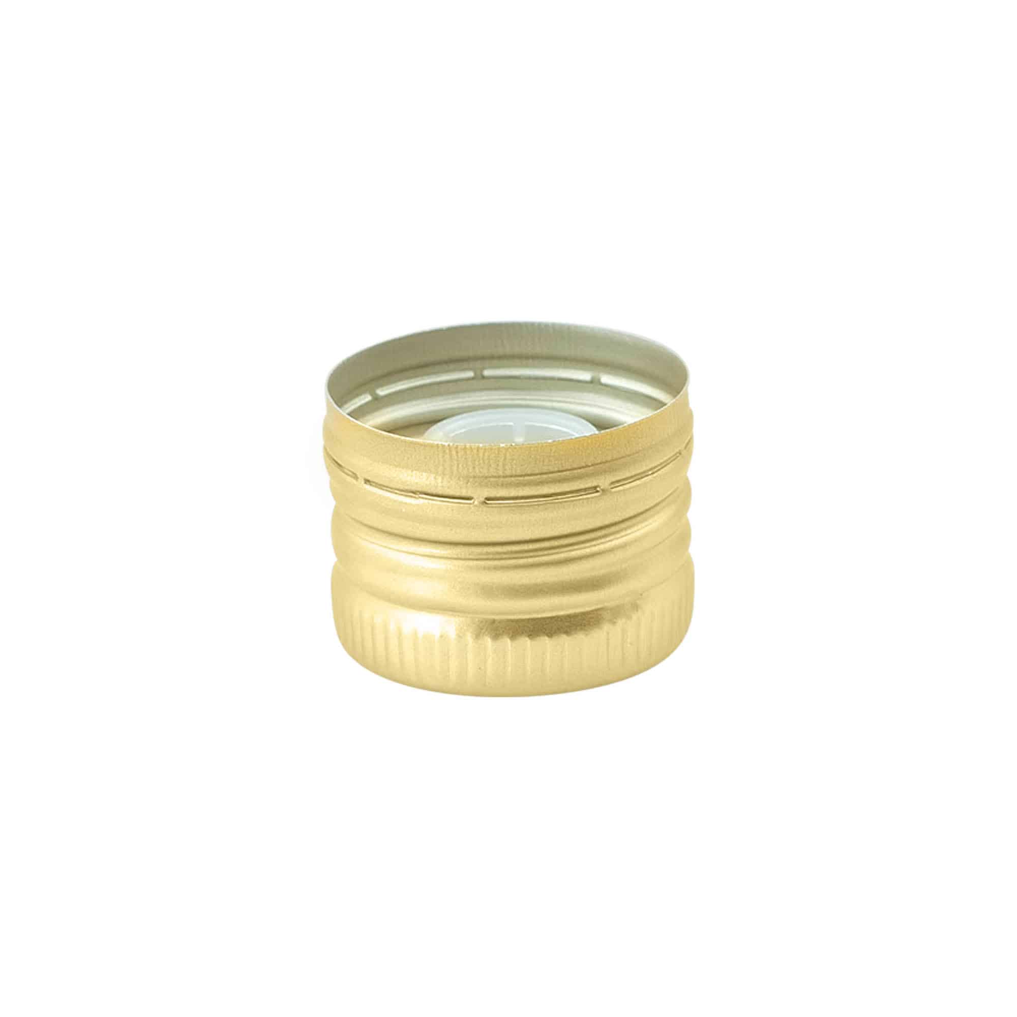 Kapak me vida me futje për derdhje, metal-plastik, i artë, për gojën: PP 31,5