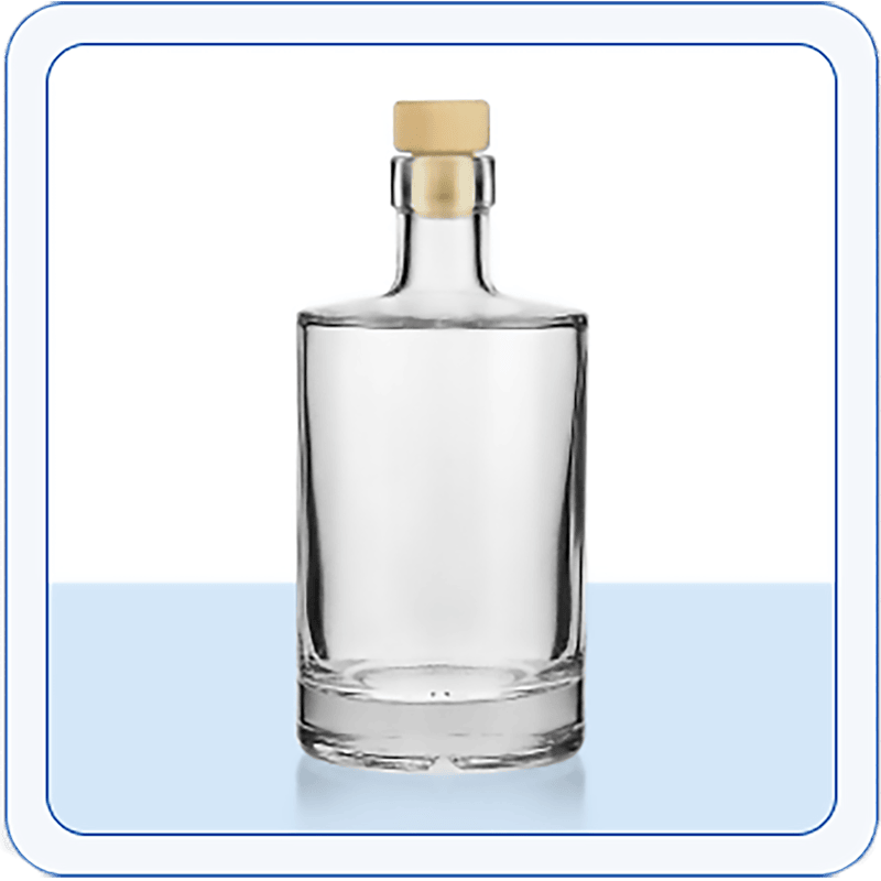 Një shishe qelqi prej tape me një vëllim prej 500 ml në një sfond të bardhë