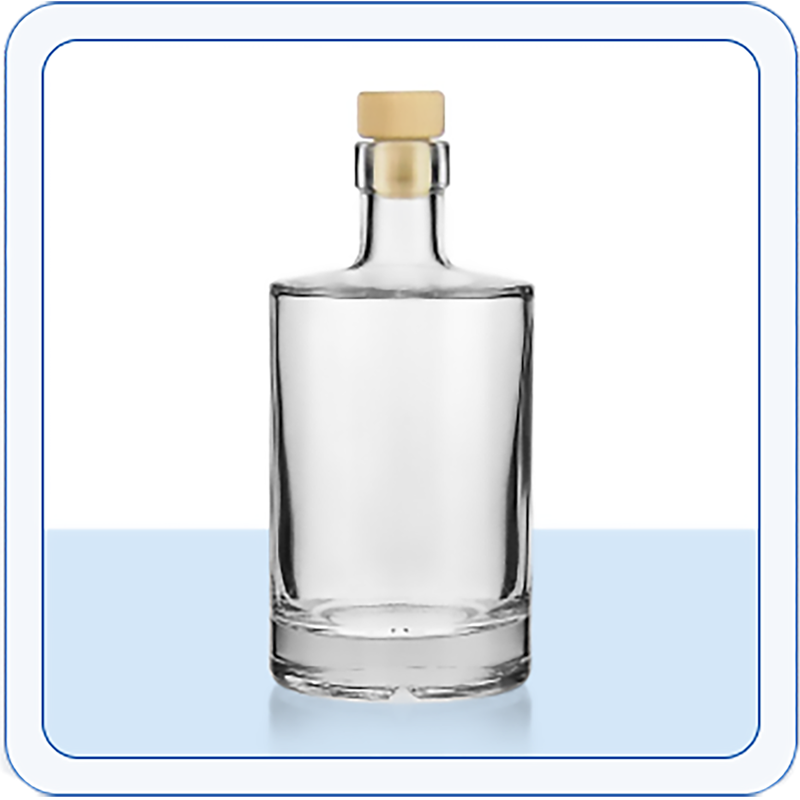 Një shishe qelqi prej tape me një vëllim prej 500 ml në një sfond të bardhë