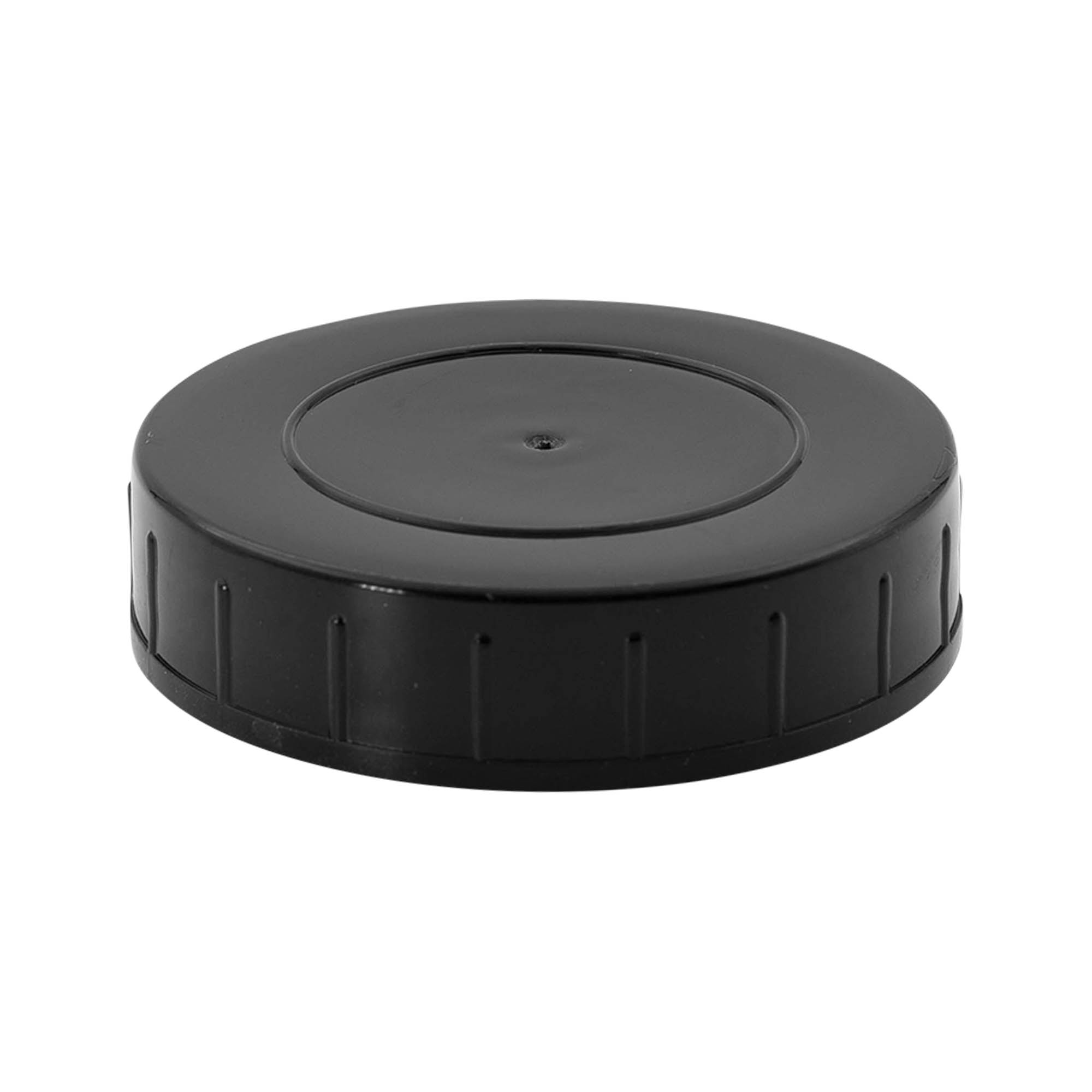 Kapak me vidë, plastikë PP, i zi, për gojëzën: DIN 68