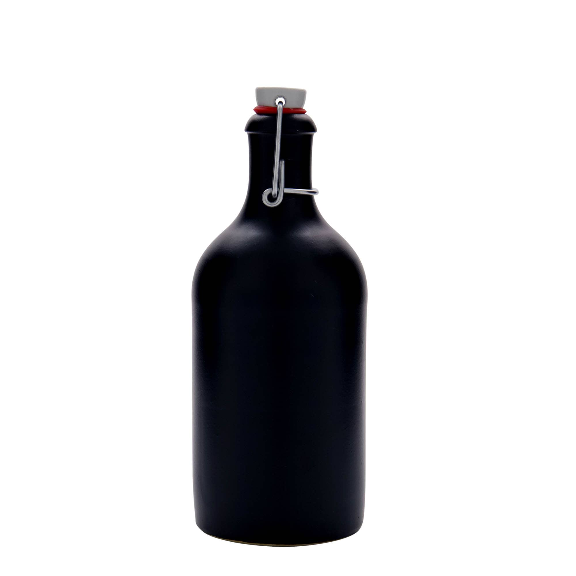 500 ml krua qeramike, qeramikë guri, e zezë, gojë: kapak me kapëse