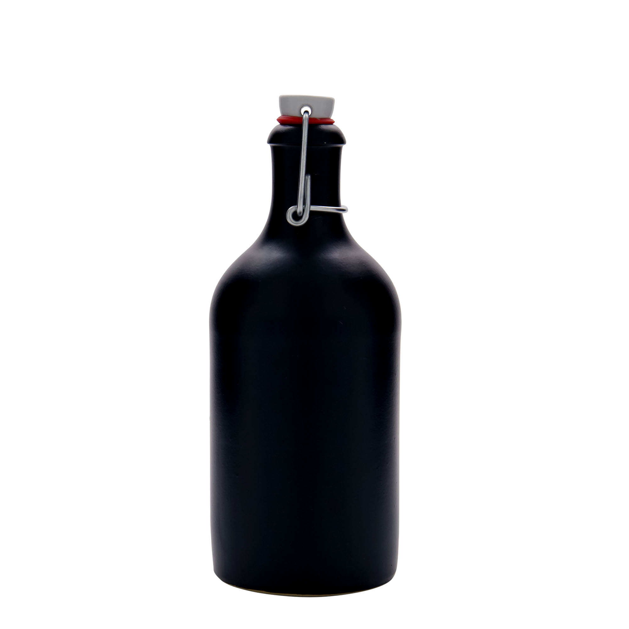 500 ml krua qeramike, qeramikë guri, e zezë, gojë: kapak me kapëse