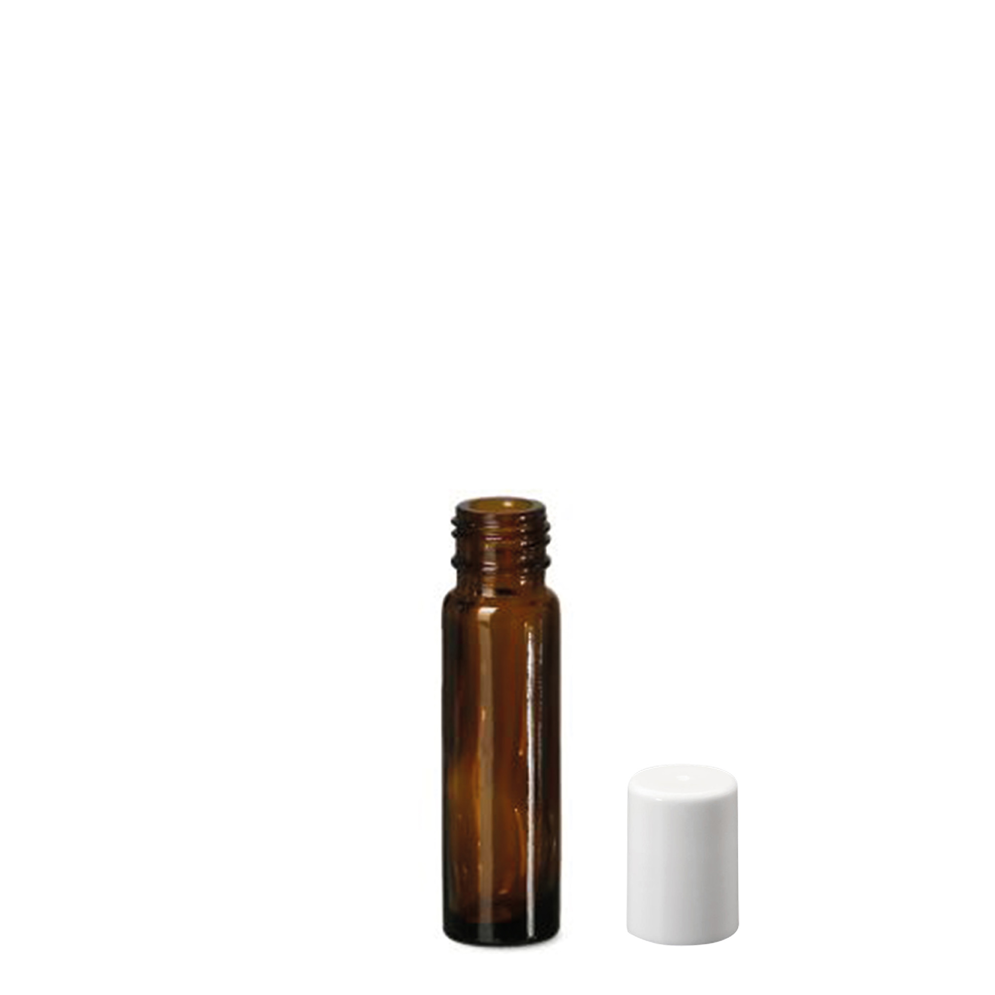 Shishe Roll-On 10 ml, qelq, kafe, hapje: kapak me vidë