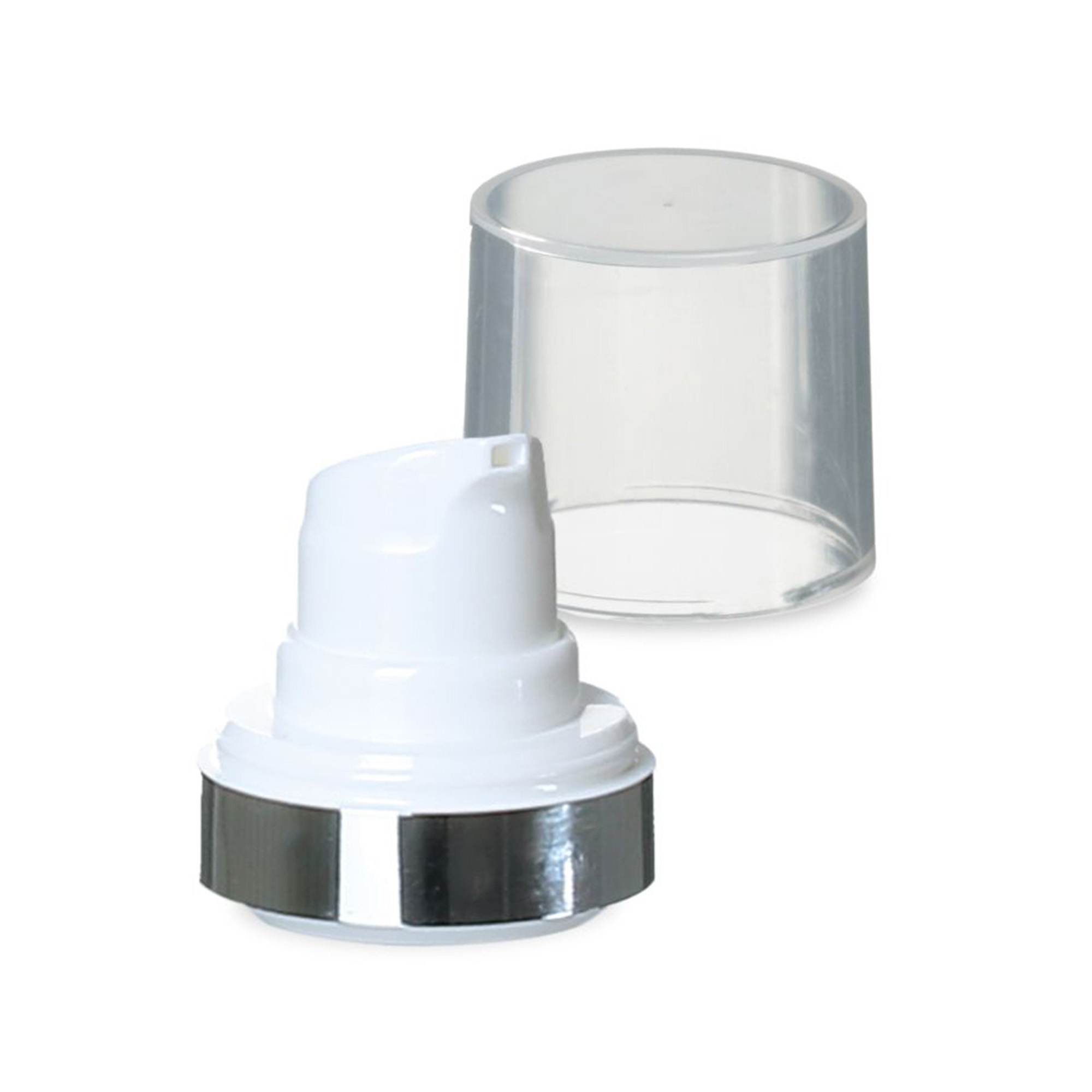 Kokë Airless Micro me Kufirin Argjendi + Kapak Plug me ngjyrë natyrale, me shkëlqim