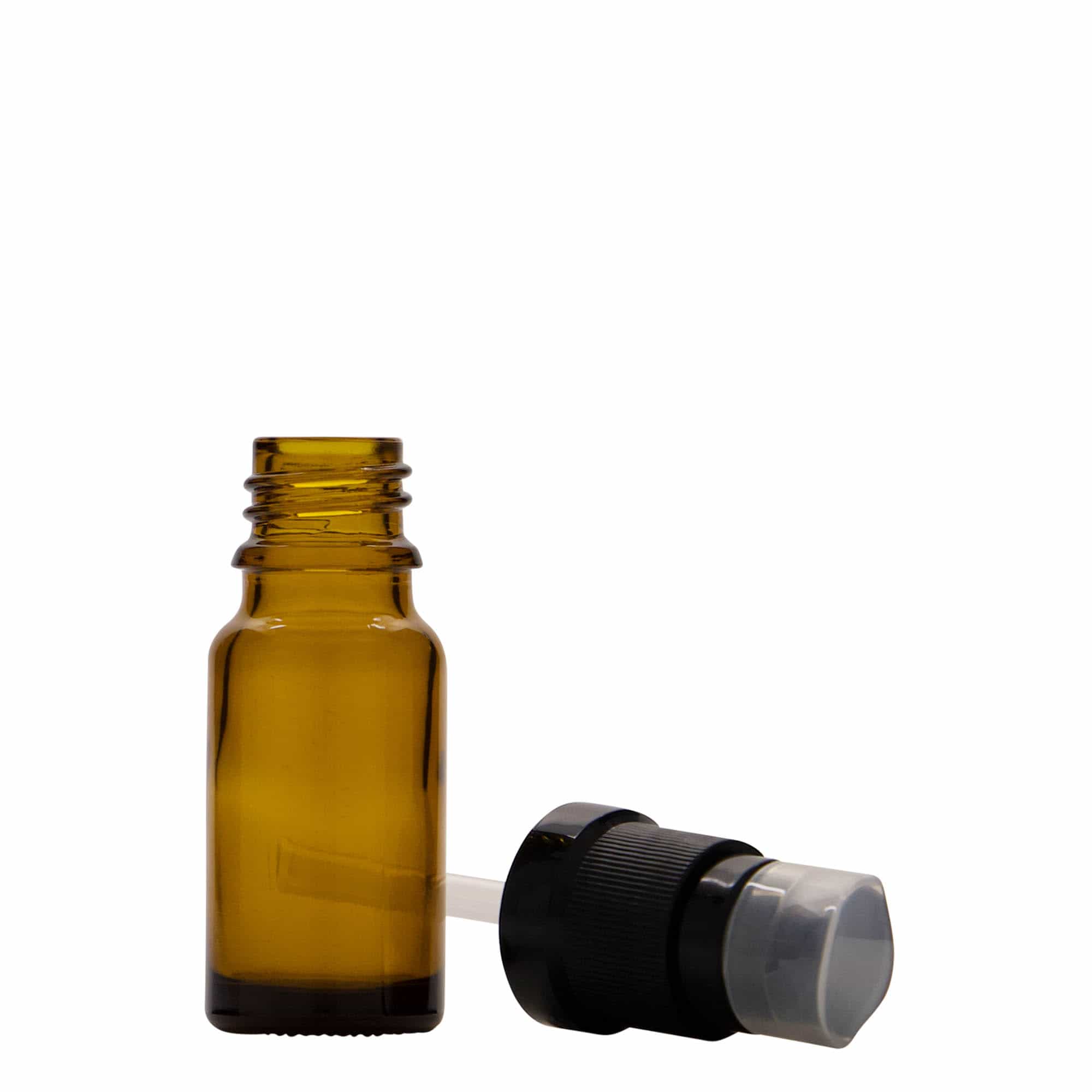 10 ml shishe mjekësore me pompë locioni, qelq, kafe, hapja: DIN 18