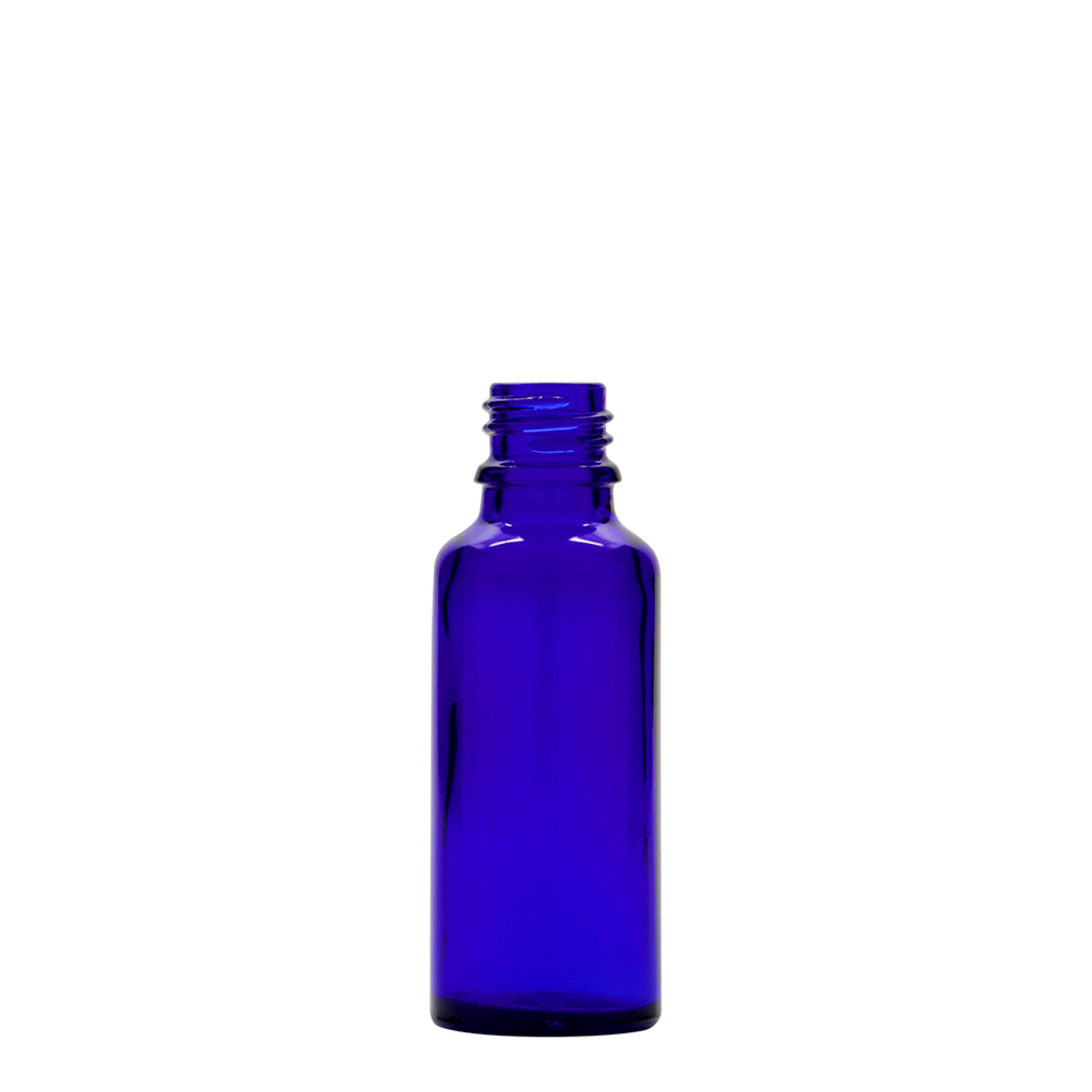 30 ml shishe pipete mjekësore, qelq, blu mbretëror-kuq, gojë: DIN 18