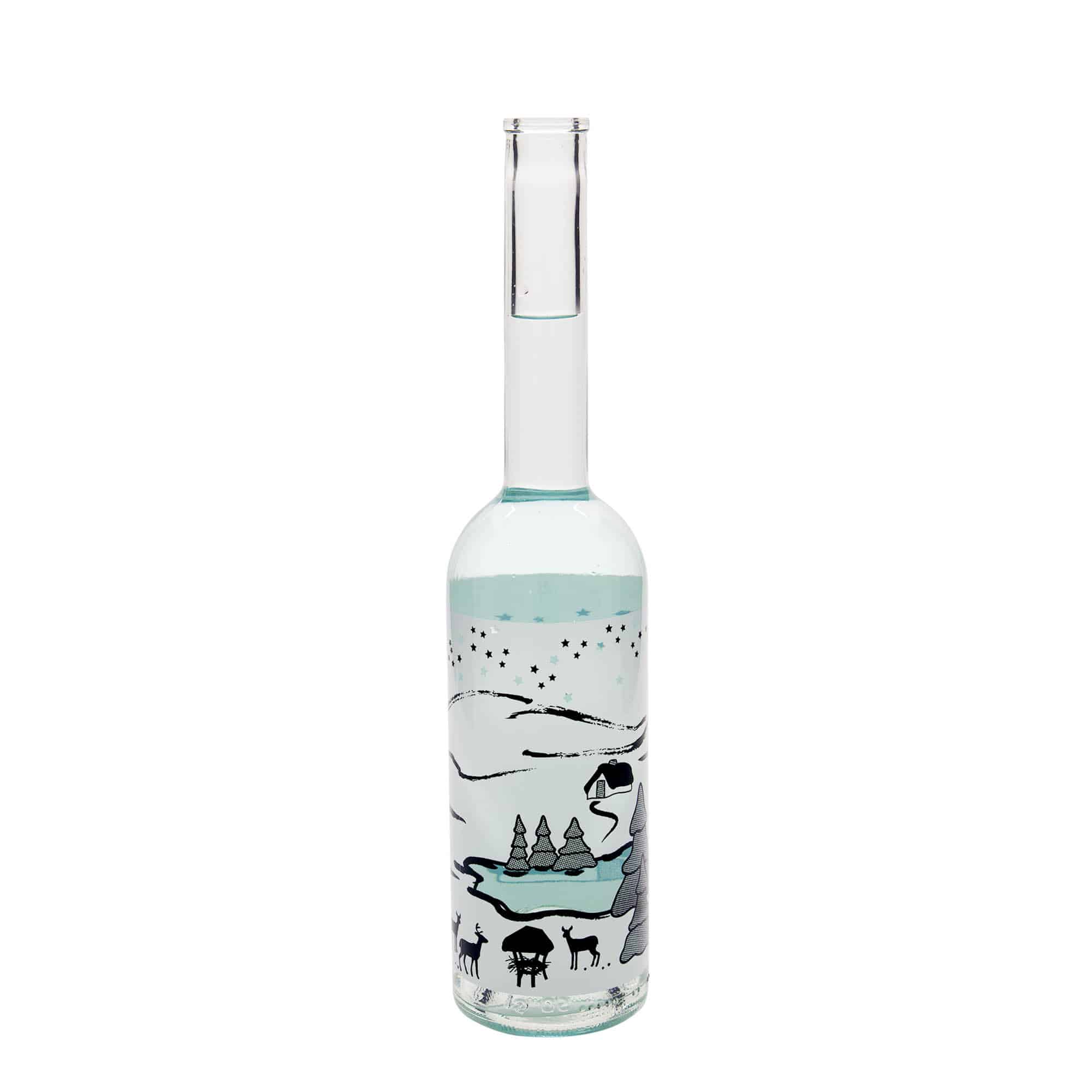 Shishe qelqi 500 ml 'Opera', motiv: Wintertraum-Bianco, gojë: kork