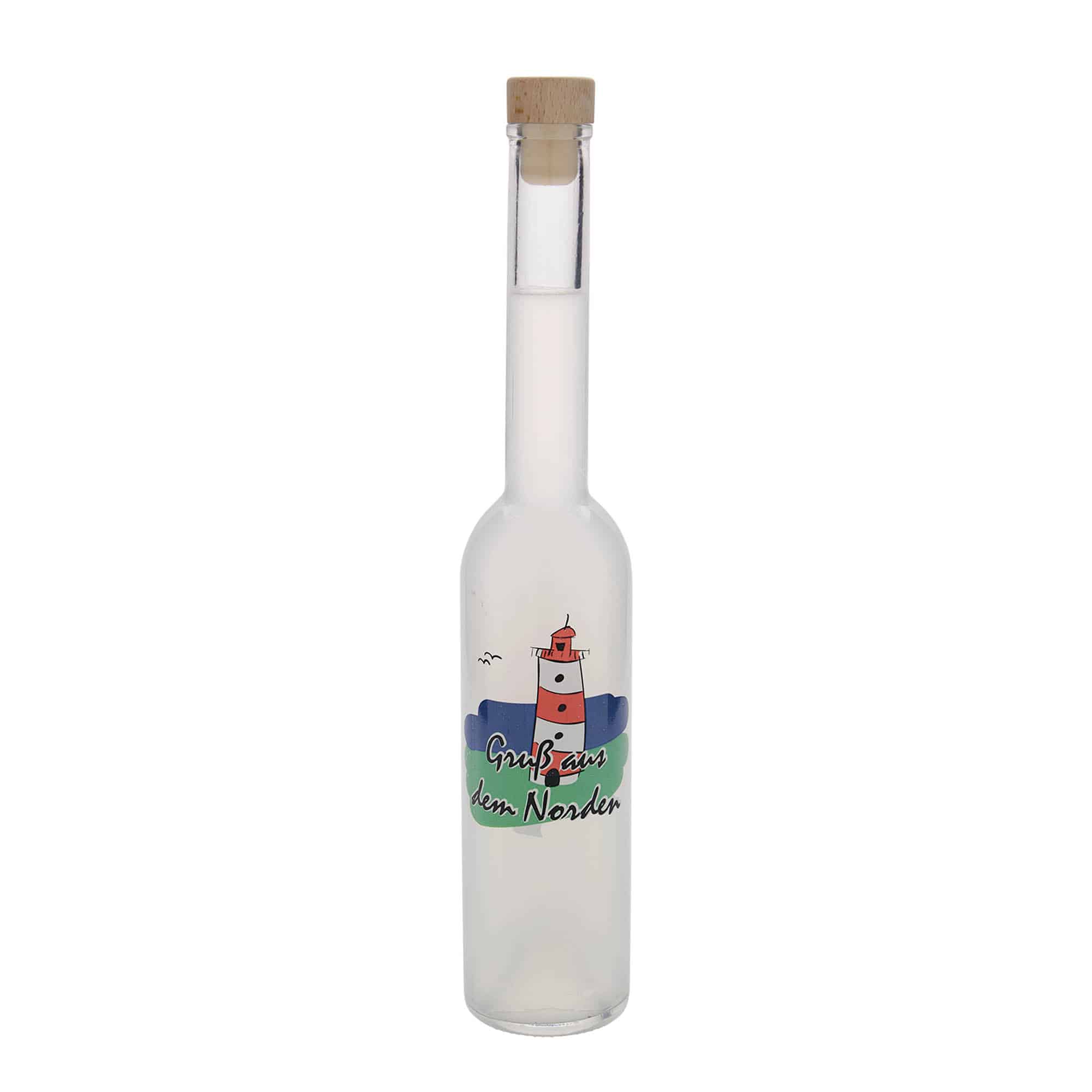 Shishe qelqi 350 ml 'Opera', motiv: Veri, gojë: korek