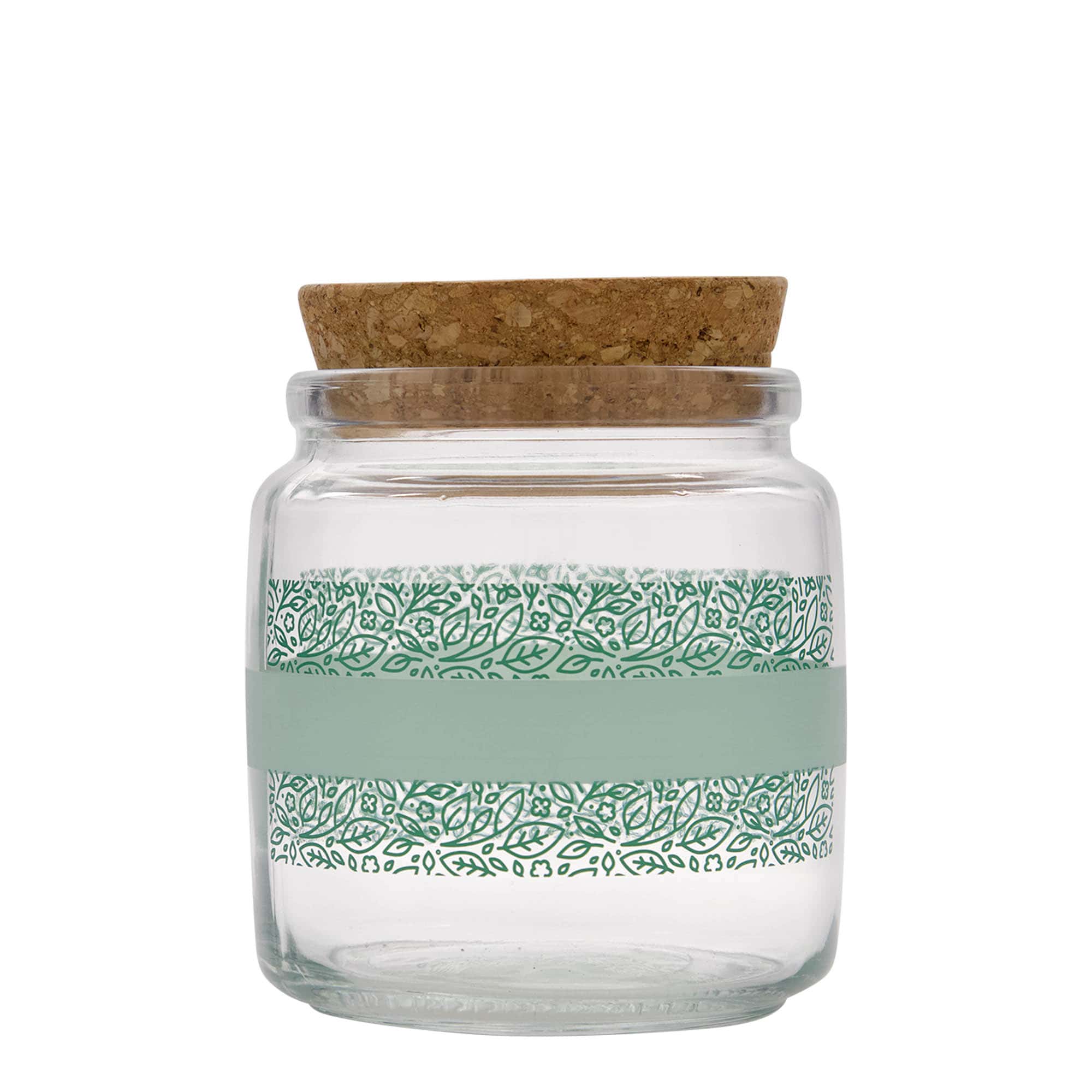 750 ml shishe qelqi me kork 'Giara', motiv: Naturalmente verde, goja: kork