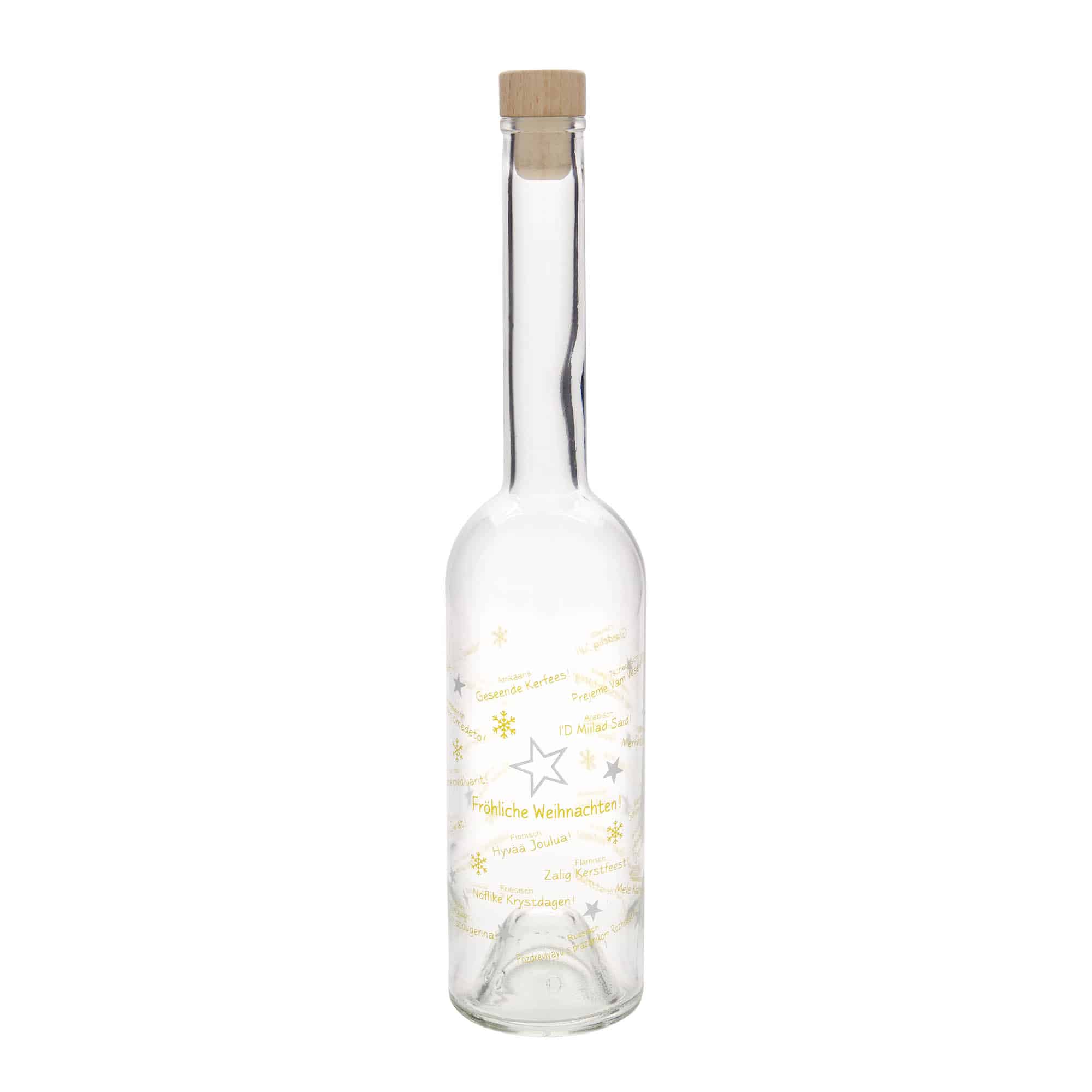 Shishe qelqi 500 ml 'Opera', motiv: Krishtlindjet në botë, hapja: kork