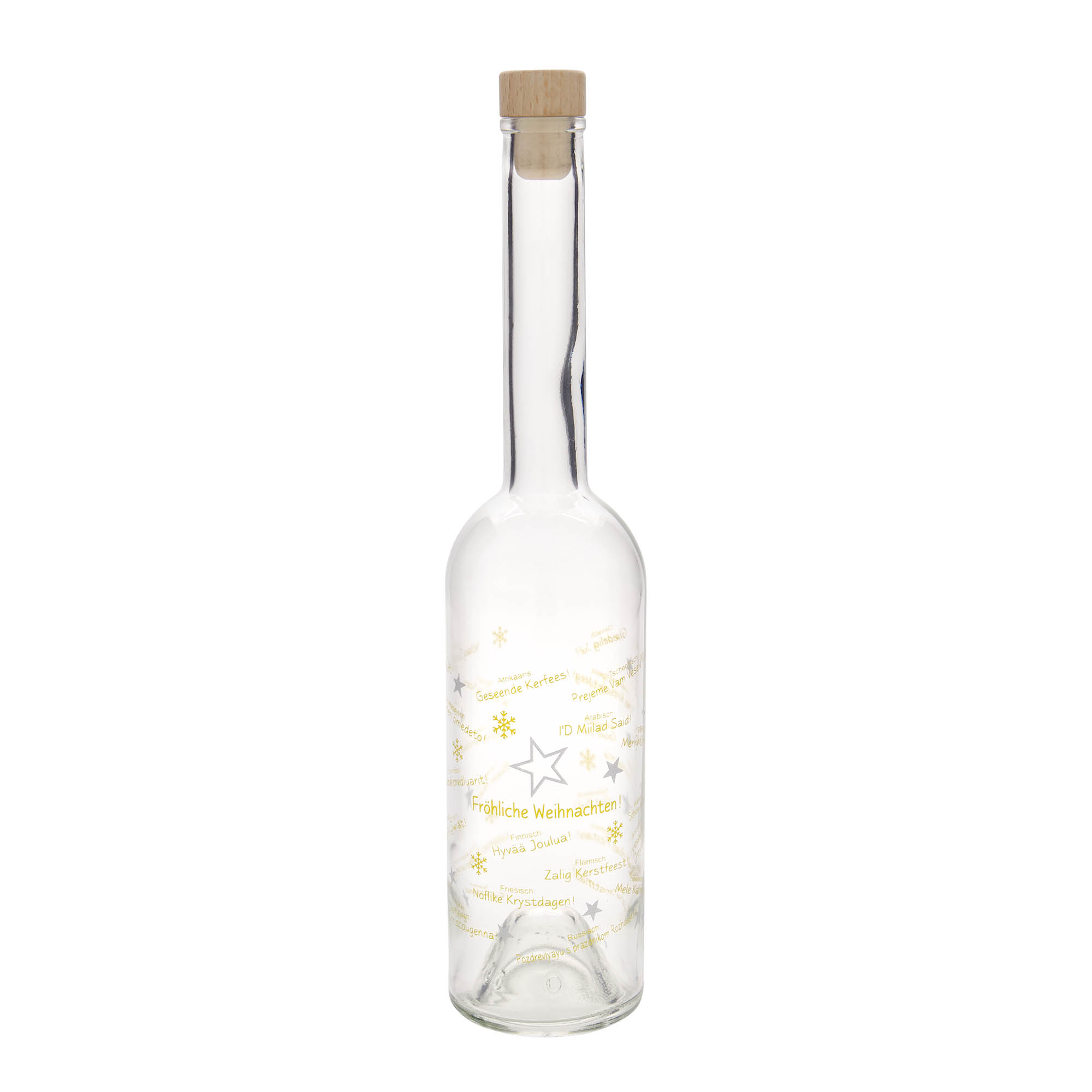 Shishe qelqi 500 ml 'Opera', motiv: Krishtlindjet në botë, hapja: kork Shishe qelqi 500 ml 'Opera', motiv: Krishtlindjet në botë, hapja: kork