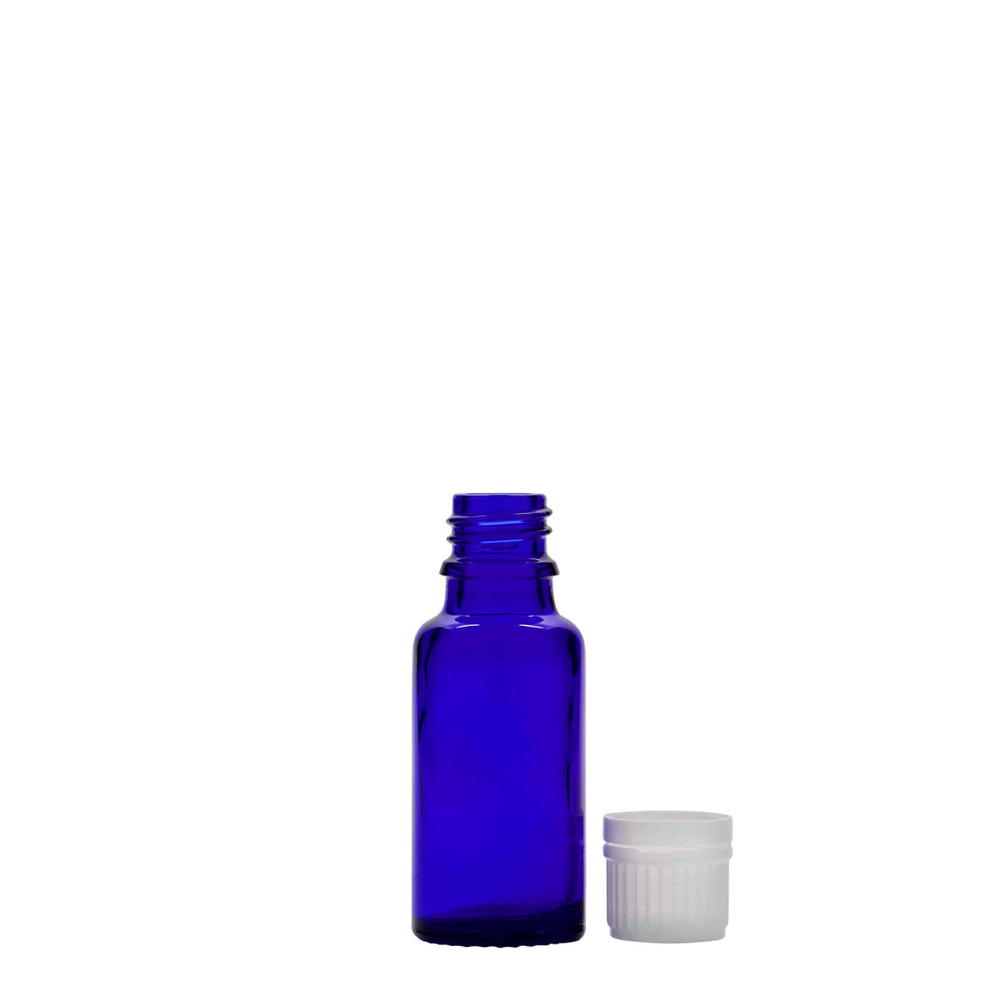 20 ml shishe mjekësore, qelq, blu mbretëror, gojë: DIN 18