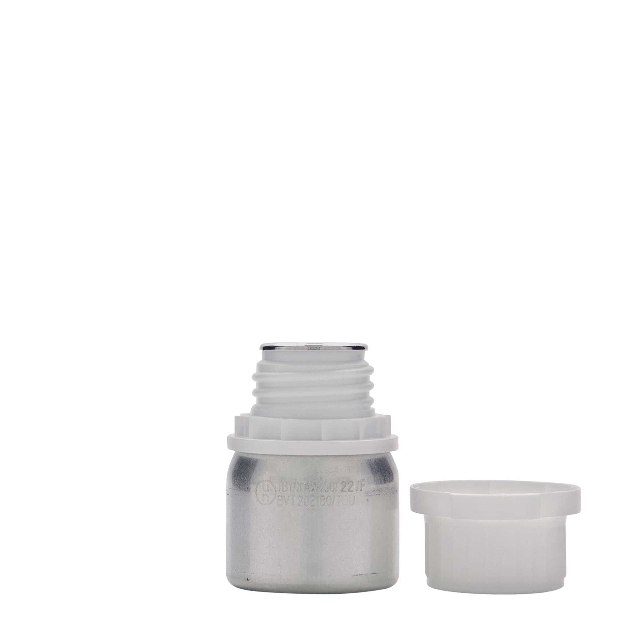 50 ml shishe alumini, metal, argjend, goja: DIN 32