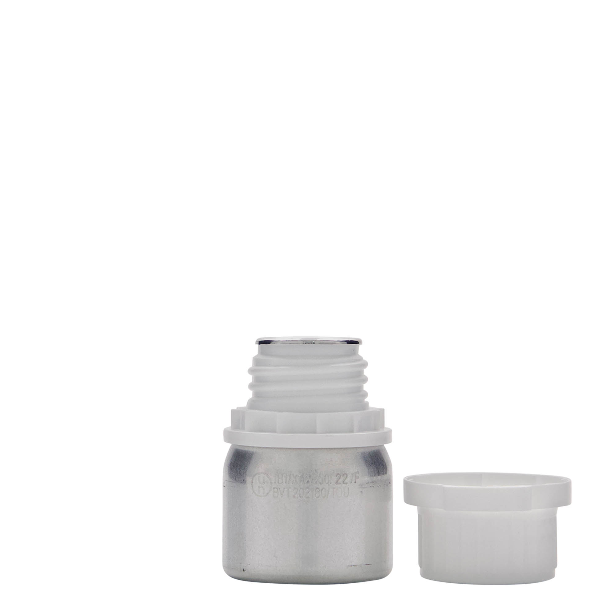 50 ml shishe alumini, metal, argjend, goja: DIN 32 50 ml shishe alumini, metal, argjend, goja: DIN 32