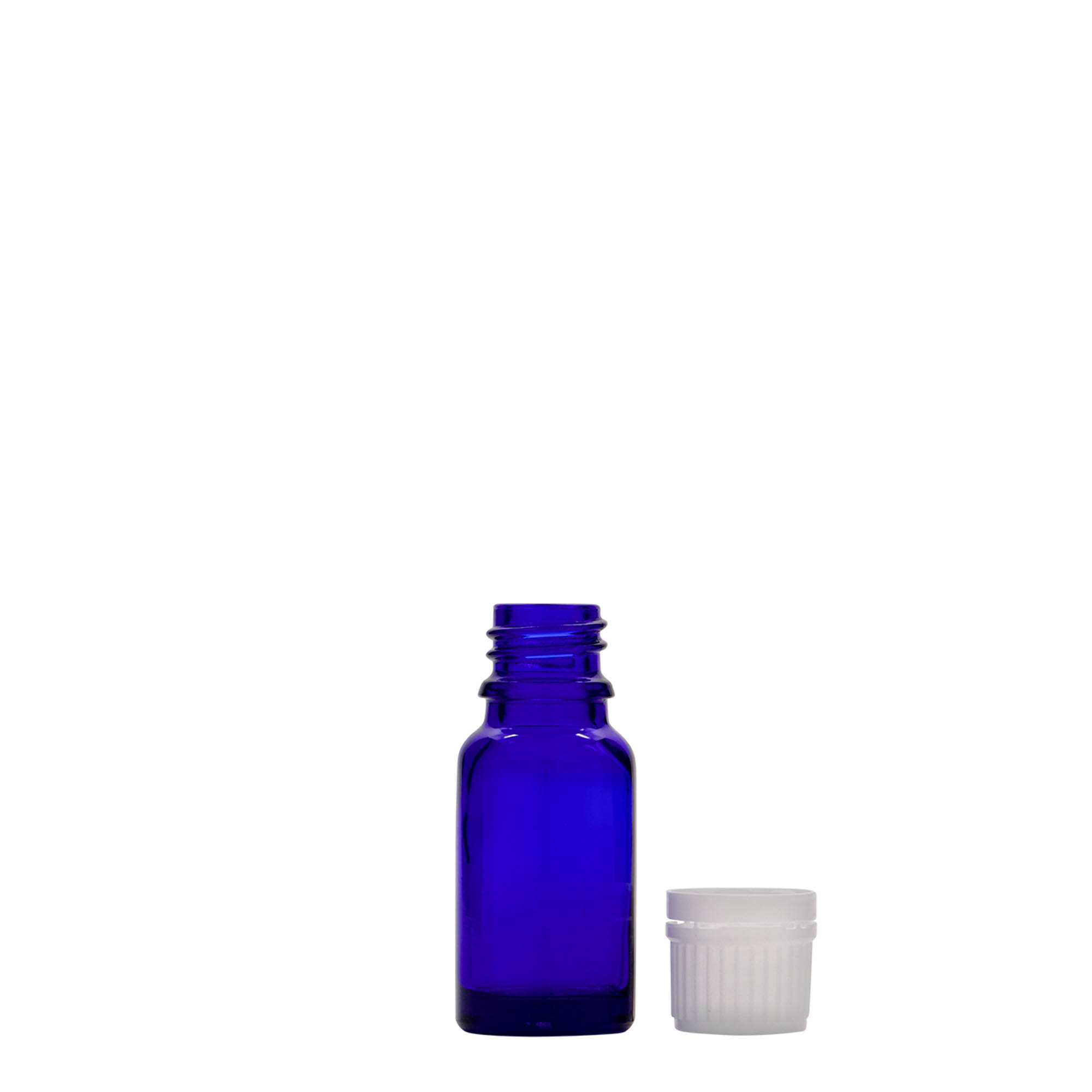 10 ml shishe mjekësore, qelq, blu mbretëror, gojë: DIN 18