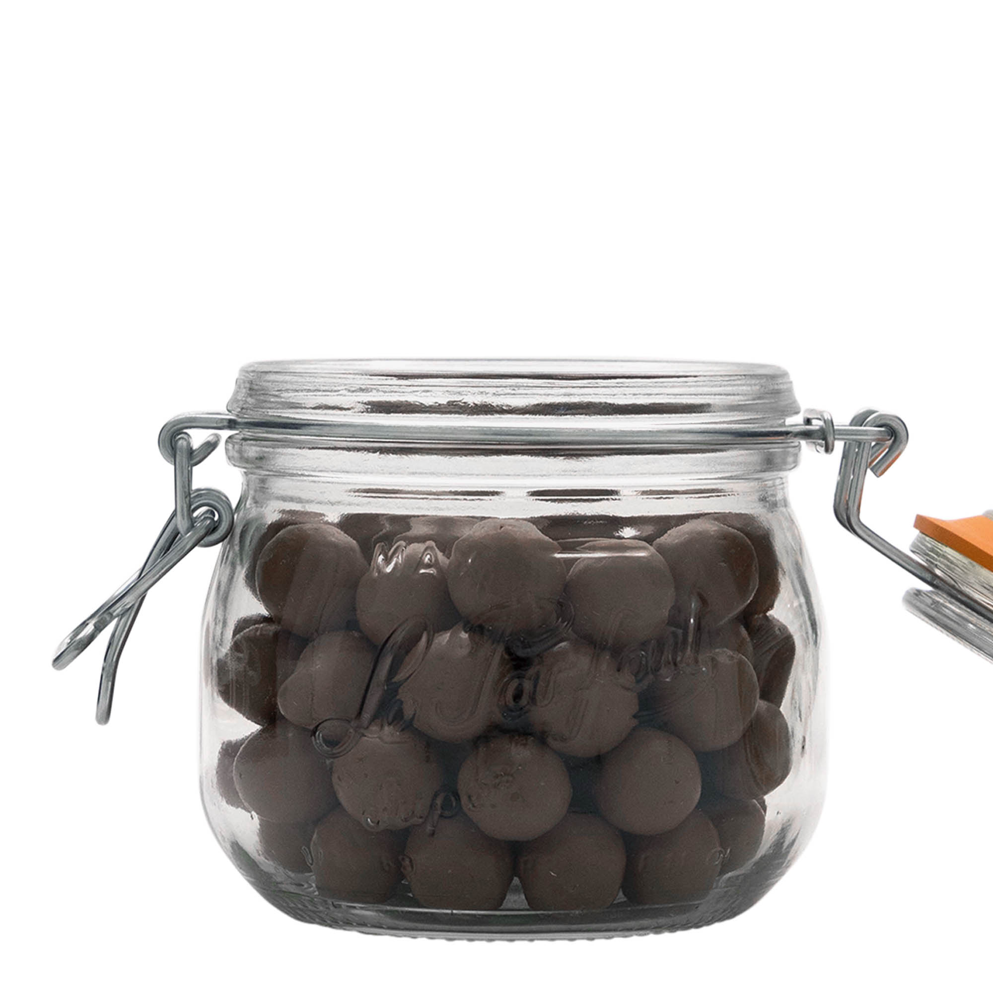 500 ml kavanoz me kapak me grep 'Le Parfait Super Bocal', hapja: mbyllje me grep metalik