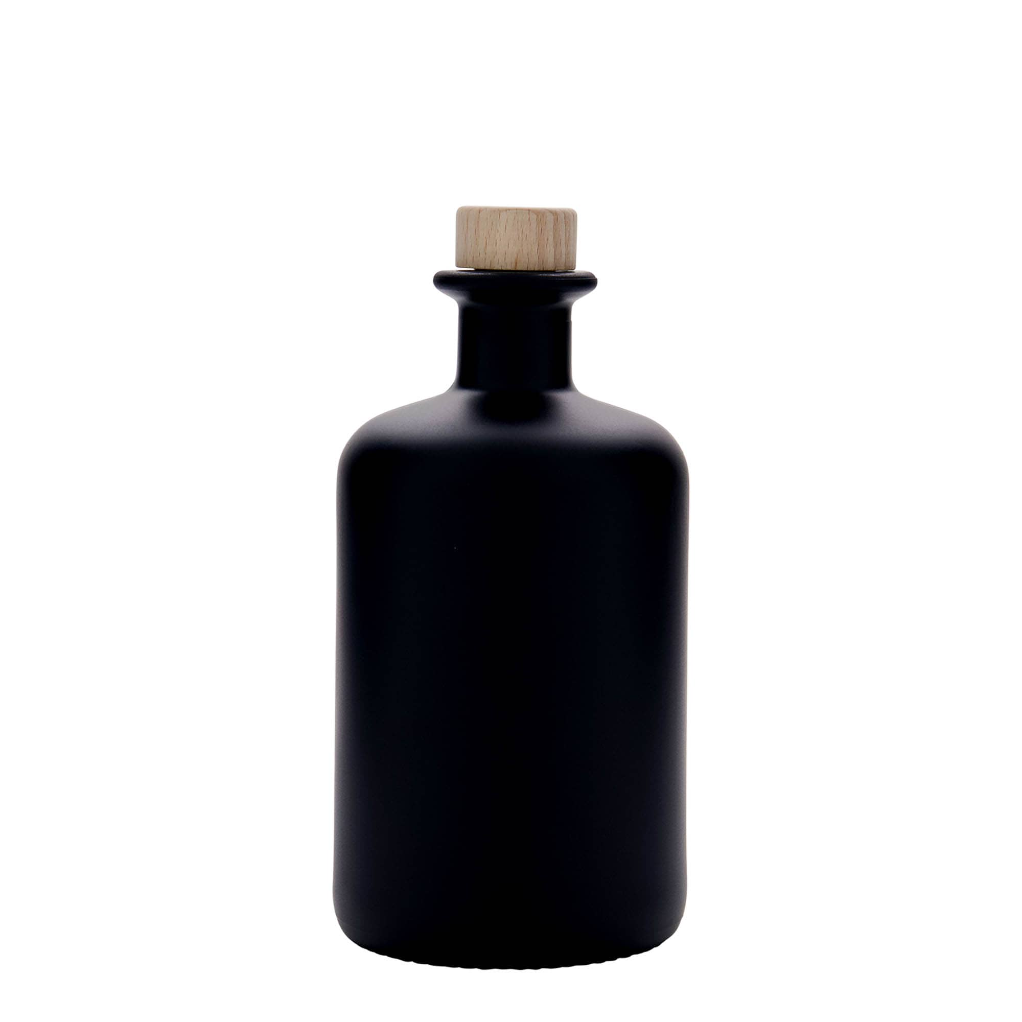 Shishe qelqi 500 ml farmaci, e zezë, gojë: kork