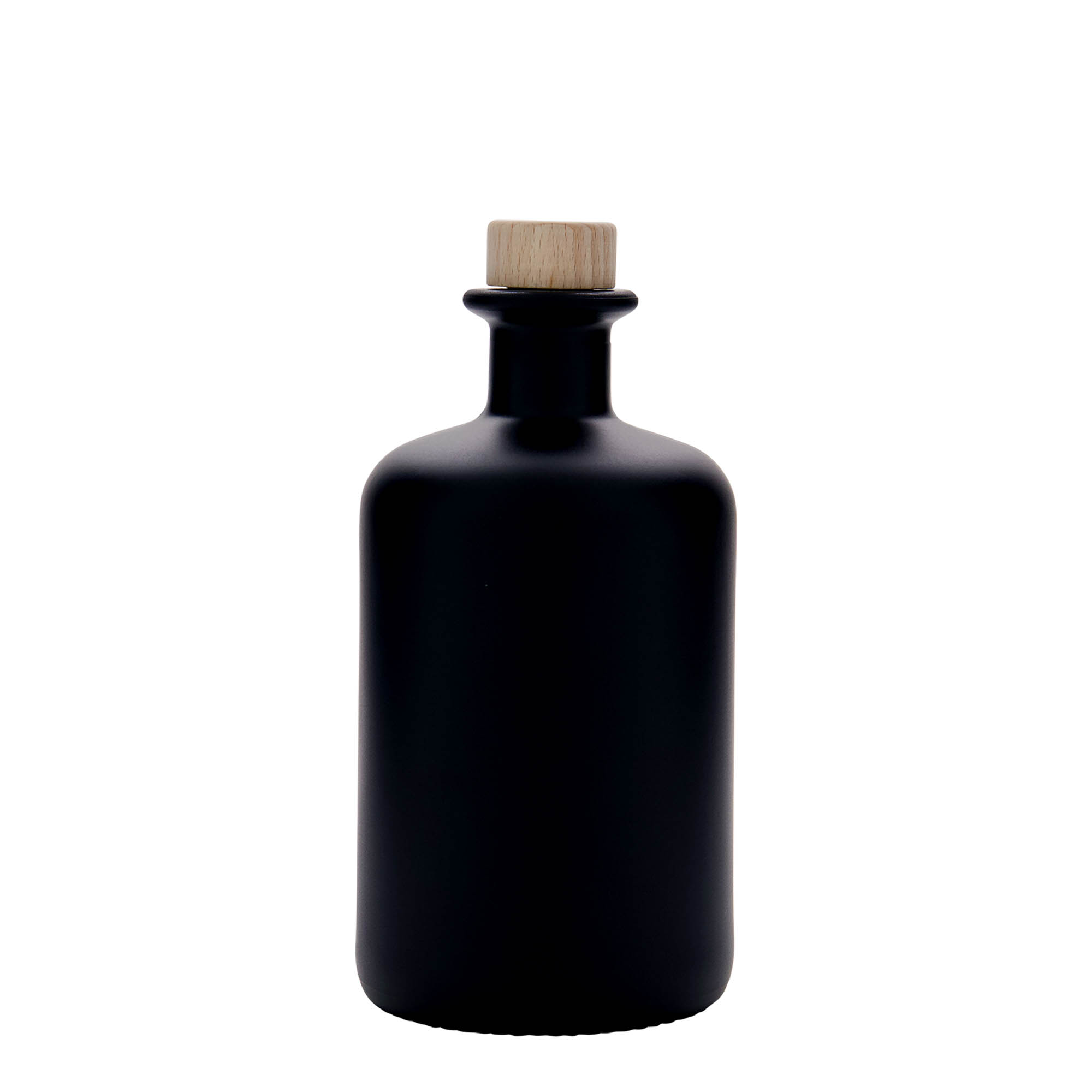 Shishe qelqi 500 ml farmaci, e zezë, gojë: kork Shishe qelqi 500 ml farmaci, e zezë, gojë: kork