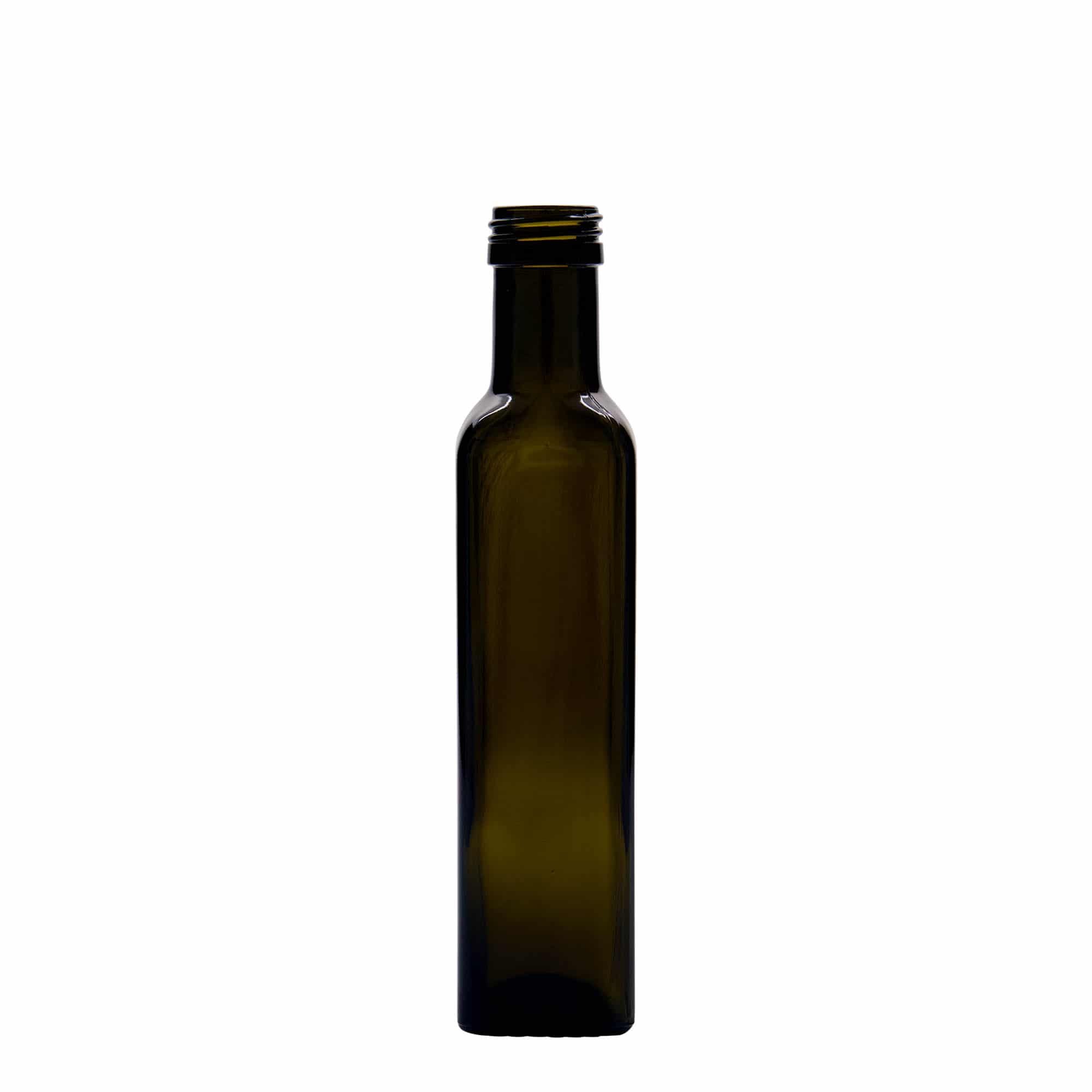 250 ml shishe qelqi 'Marasca', katrore, jeshile antike, gojë: PP 31,5