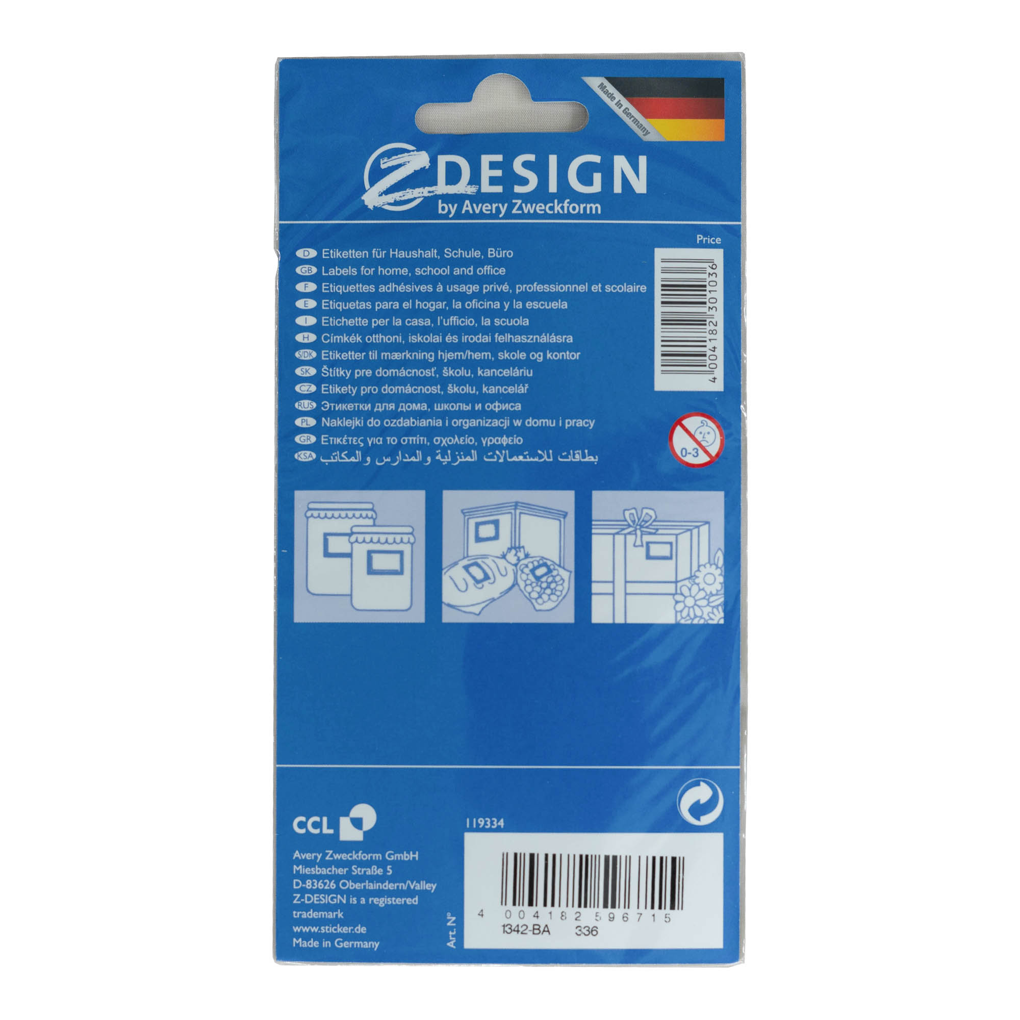 Zweckform Etiketa 'Kornizë Fruta', drejtkëndëshe, letër, me shumë ngjyra