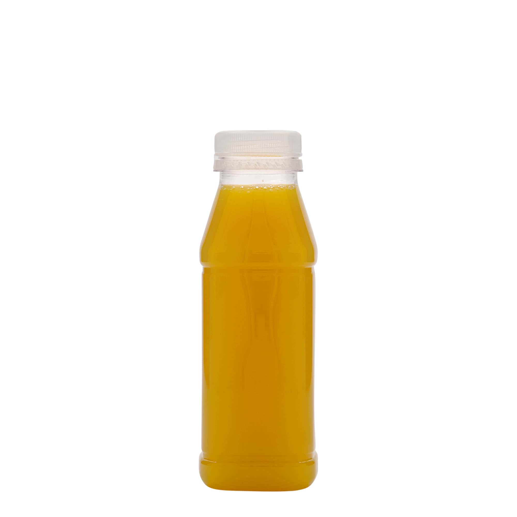 Shishe PET 330 ml 'Milk and Juice Carré', katrore, prej plastike, hapje: 38 mm