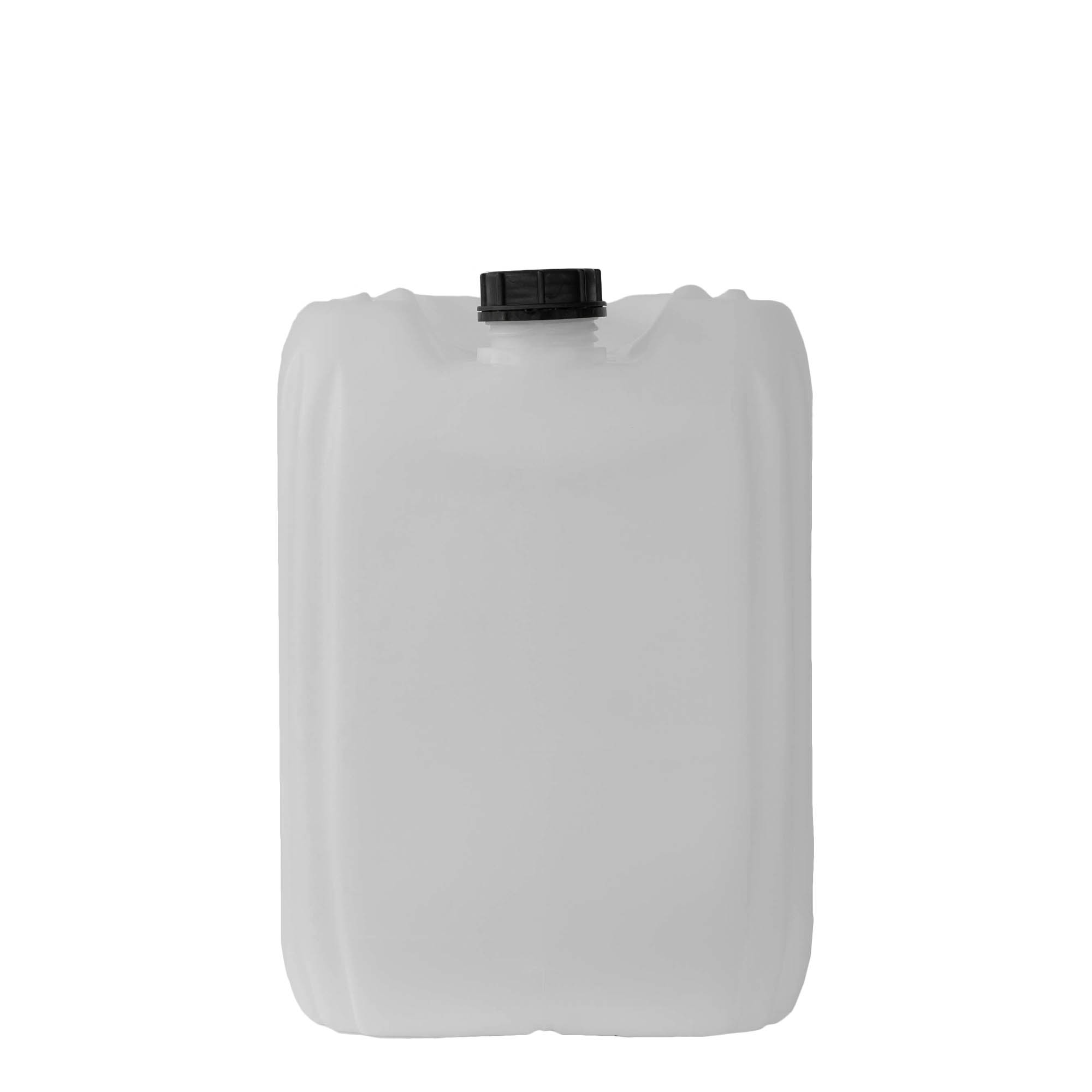 Kanister 30 l, drejtkëndor, plastik HDPE, natyral, gojë: ND 60 Kanister 30 l, drejtkëndor, plastik HDPE, natyral, gojë: ND 60