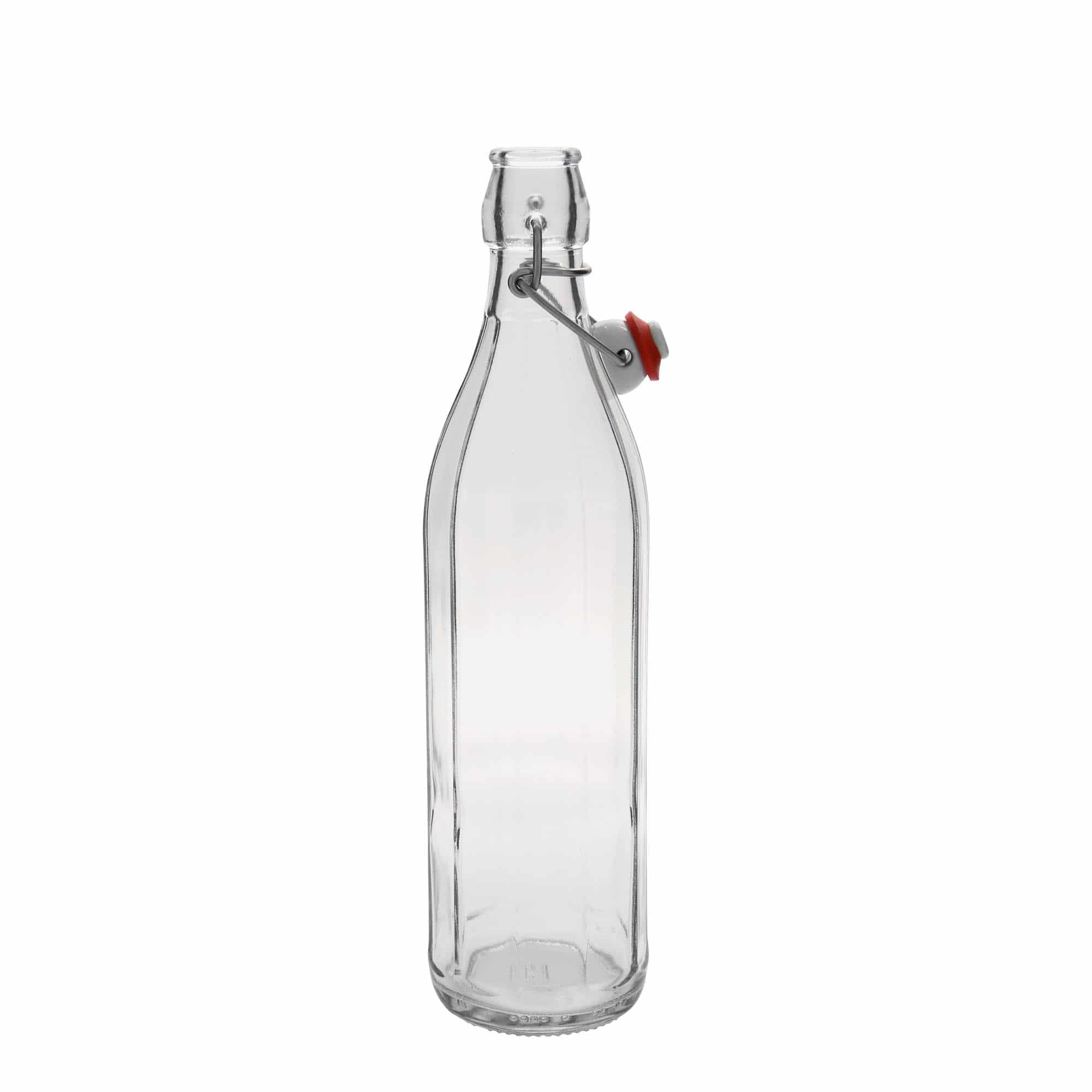 Shishe qelqi 750 ml 'Bravo', tetëkëndëshe, gojë: mbyllje me kapëse. Shishe qelqi 750 ml 'Bravo', tetëkëndëshe, gojë: mbyllje me kapëse.