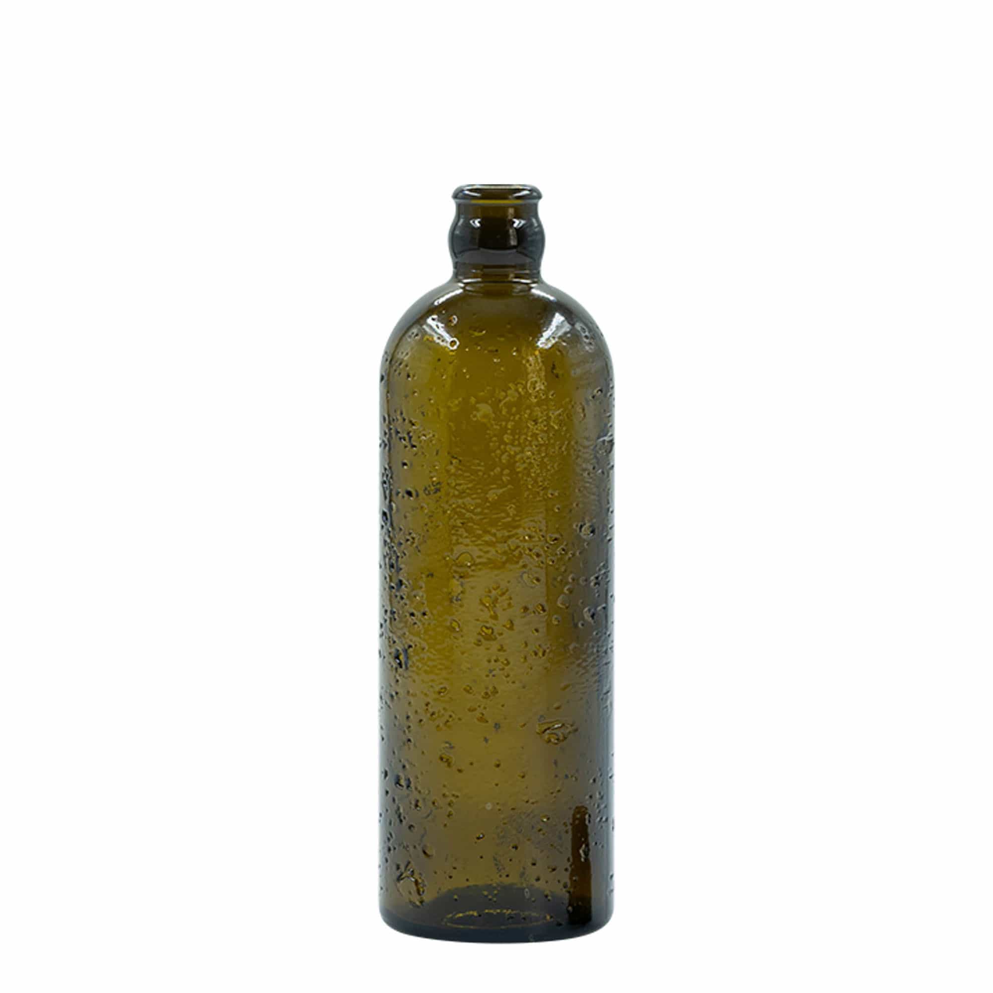 500 ml Shishe qelqi e punuar në mënyrë të egër 'Bobber Jr', kafe, Hapur: Korek