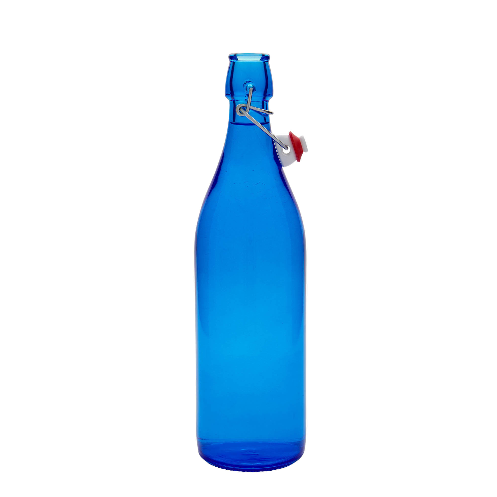 1.000 ml shishe qelqi 'Giara', blu, gojë: mbyllje me kapëse