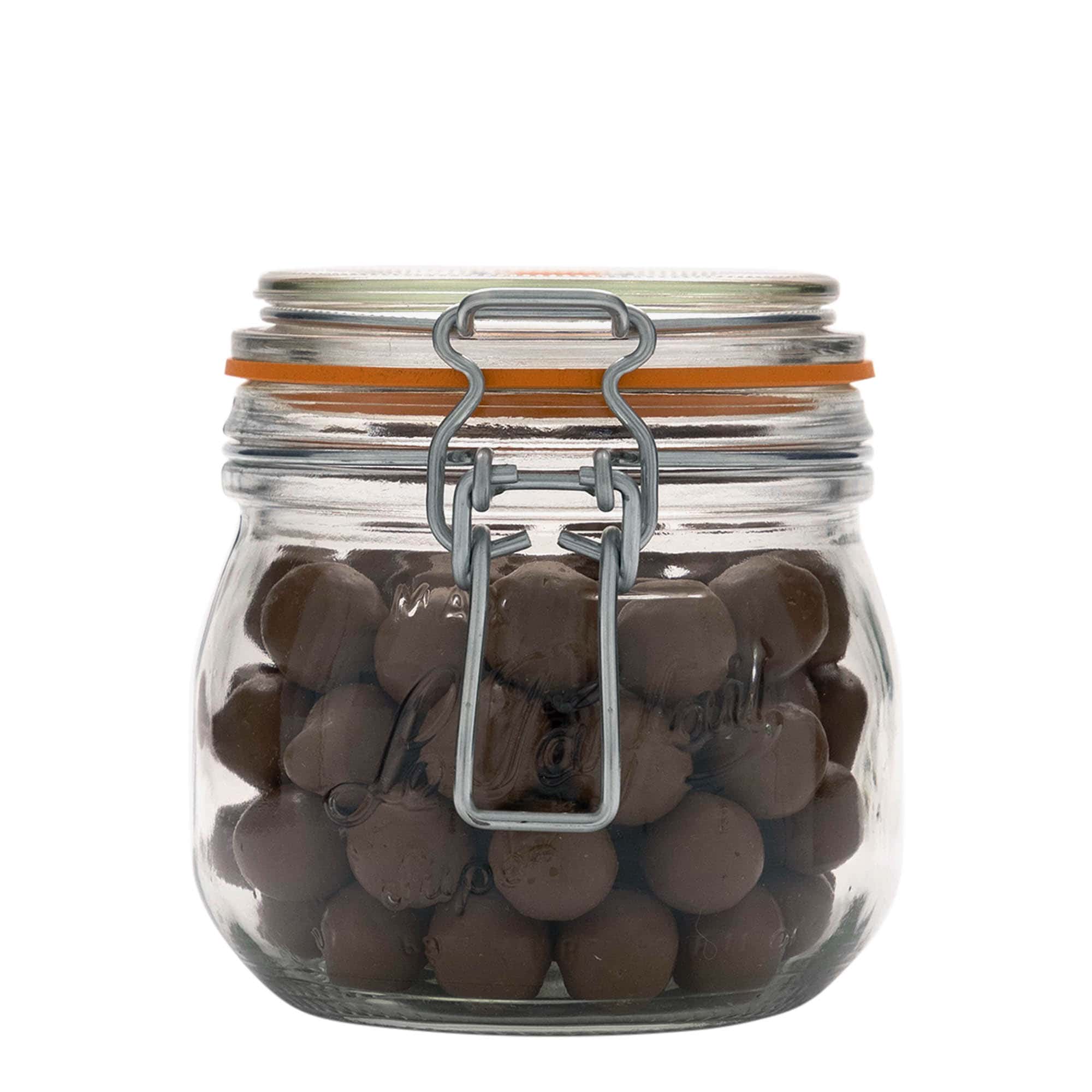 500 ml kavanoz me kapak me grep 'Le Parfait Super Bocal', hapja: mbyllje me grep metalik 500 ml kavanoz me kapak me grep 'Le Parfait Super Bocal', hapja: mbyllje me grep metalik