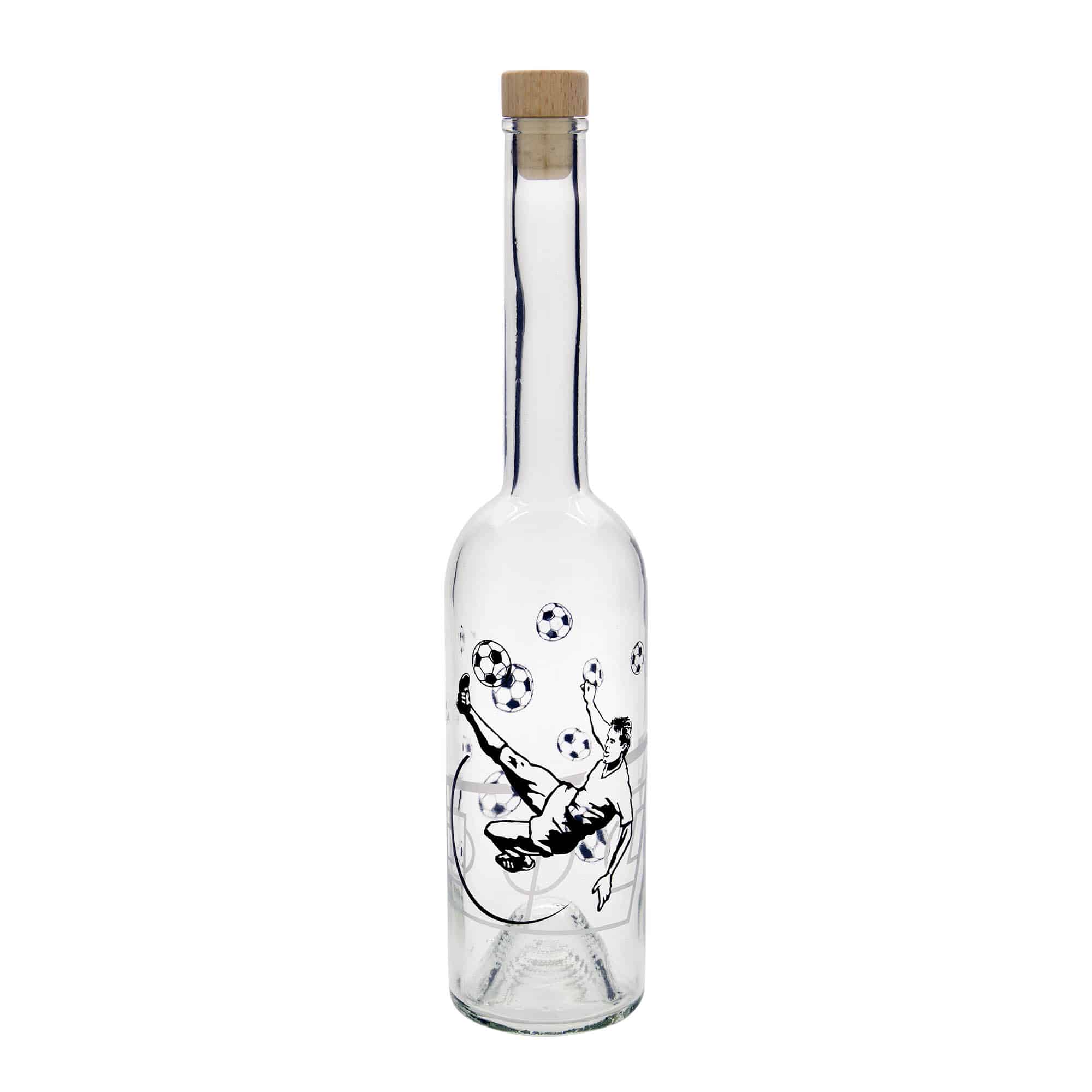 Shishe qelqi 500 ml 'Opera', motiv: Futbollist, gojë: Kork